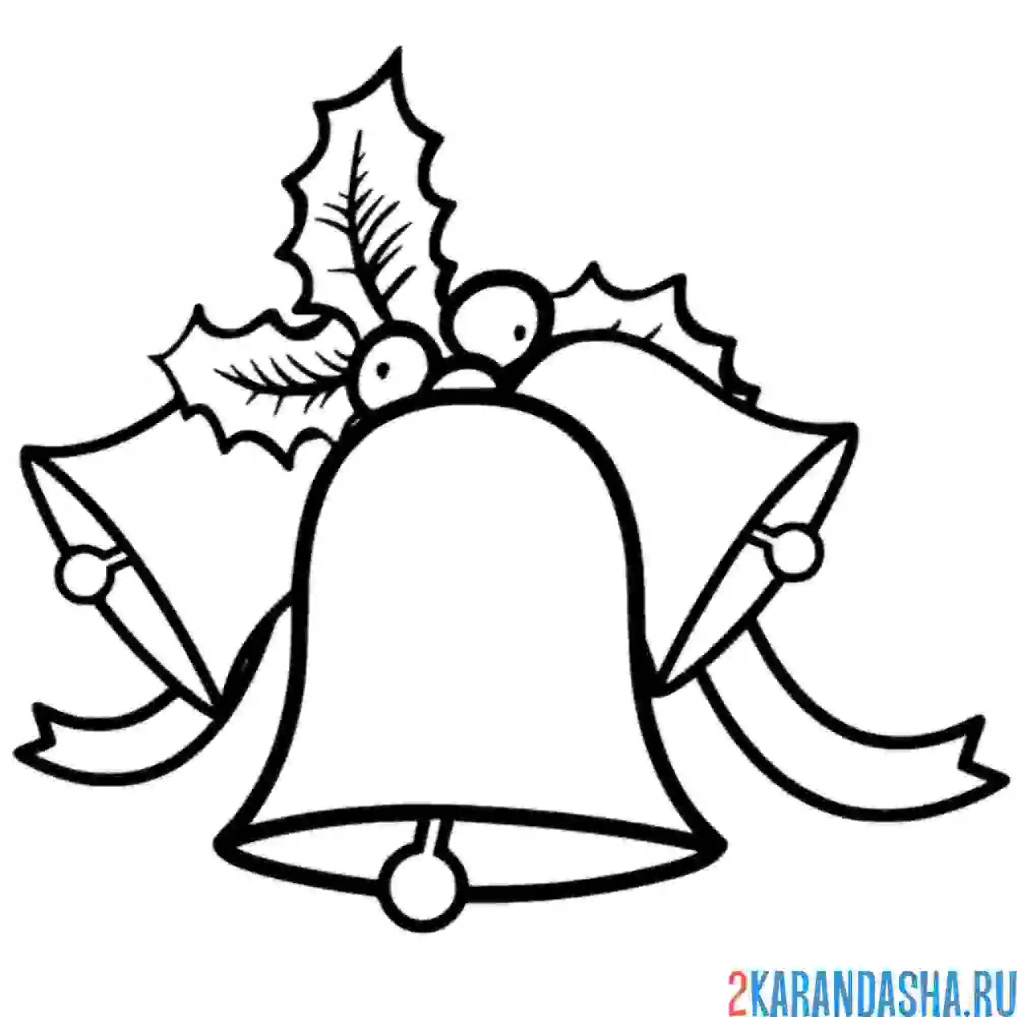 Раскраска колокольчик с ленточкой