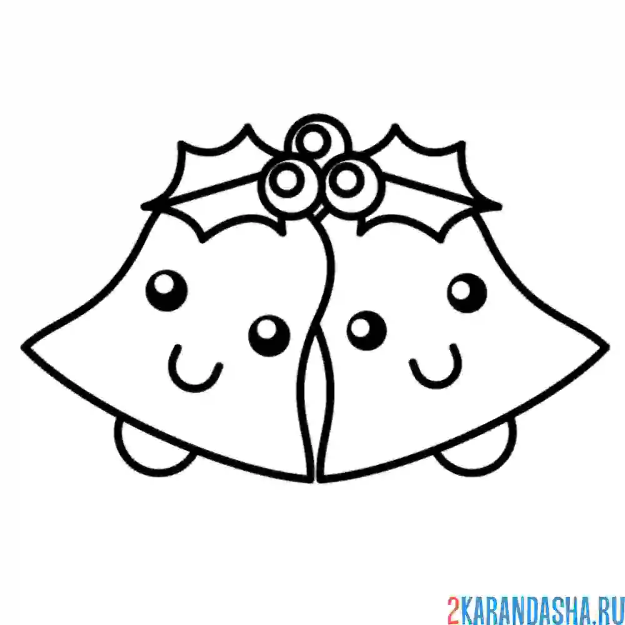 Раскраска два колокольчик с глазками