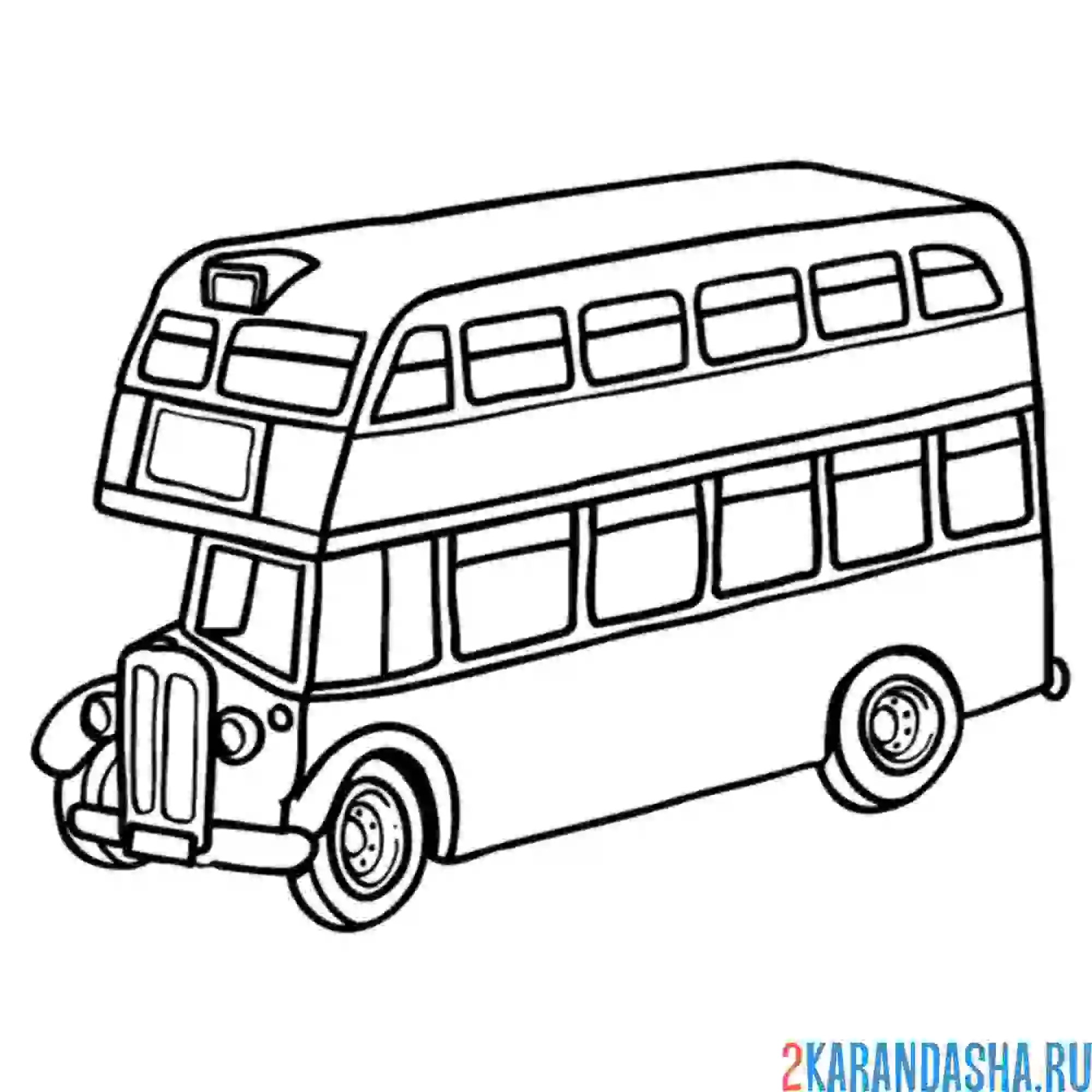 Раскраска автобус двухэтажный лондон
