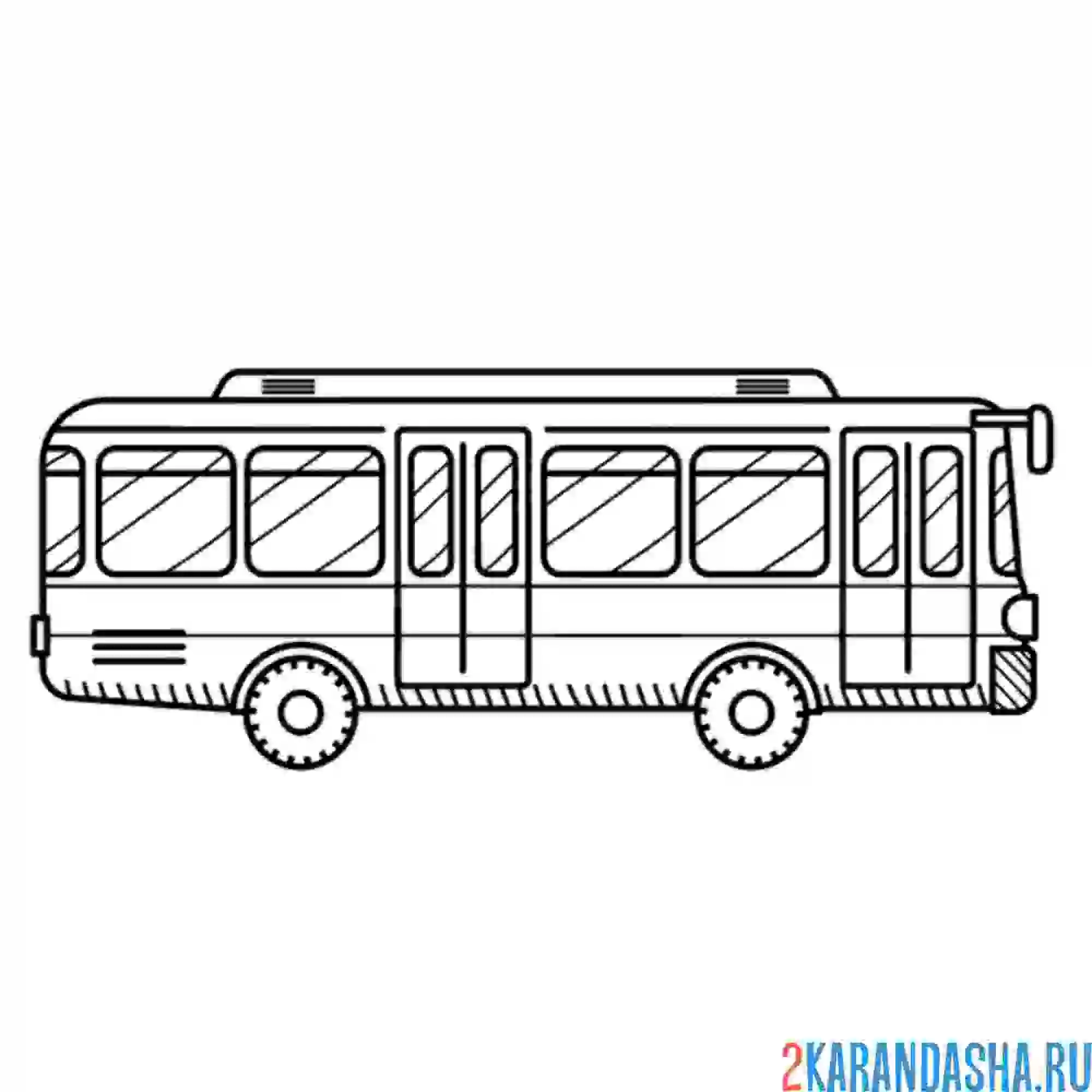 Раскраска рейсовый автобус