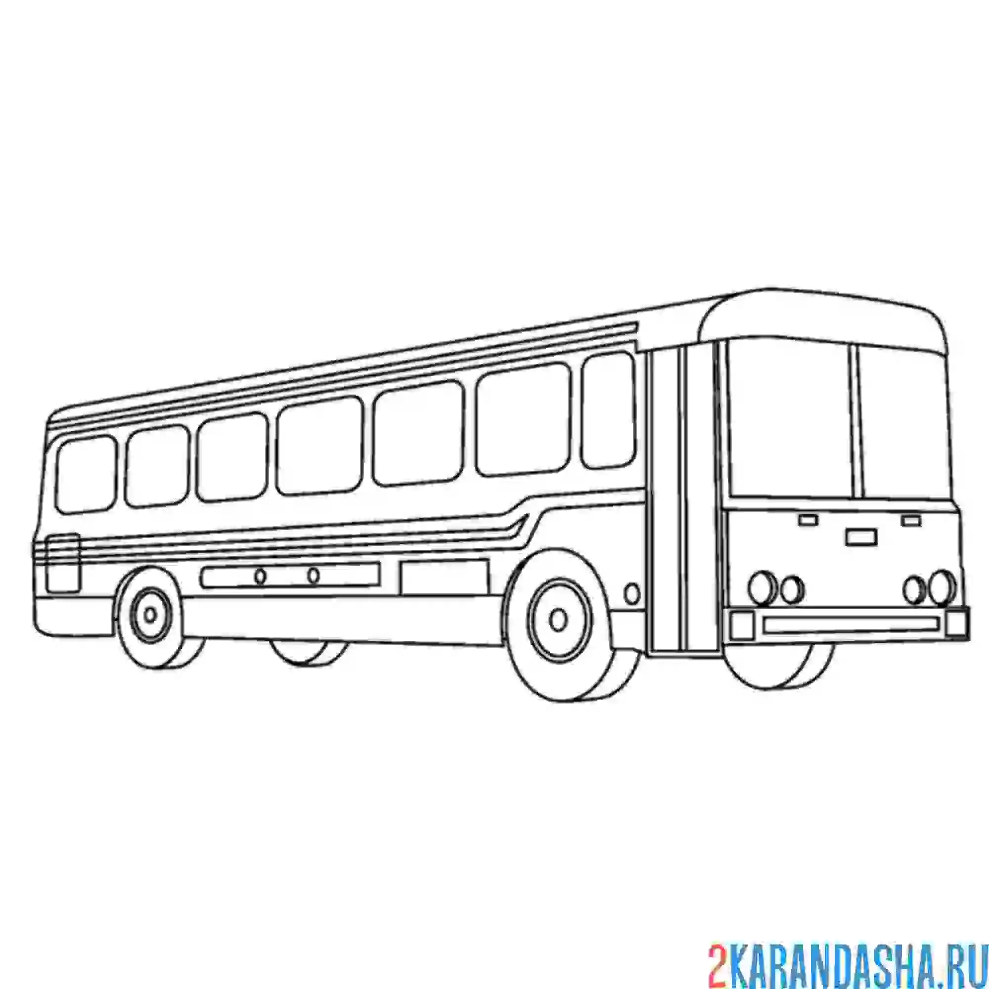 Раскраска автобус городской