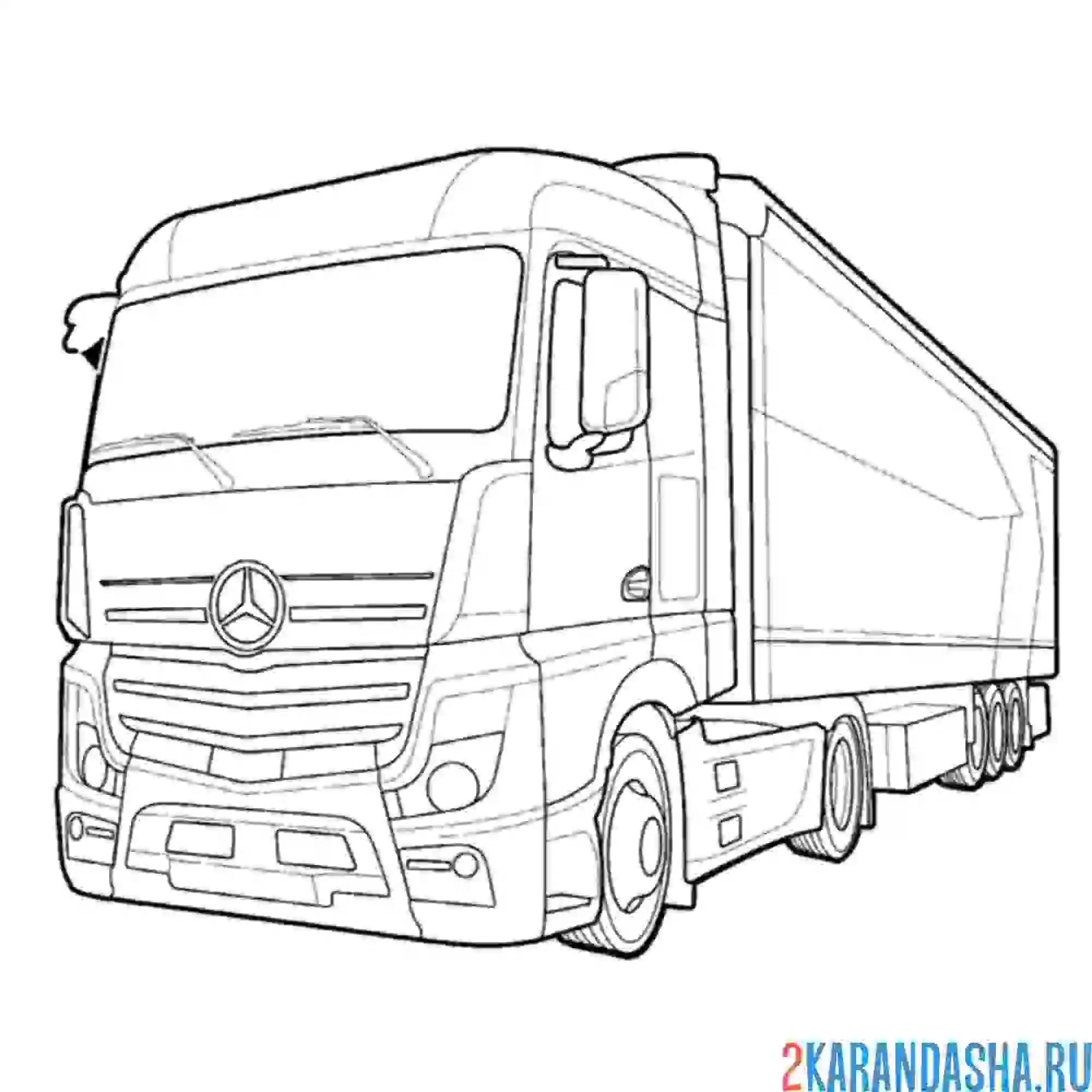 Раскраска грузовик mersedes-benz actros iv