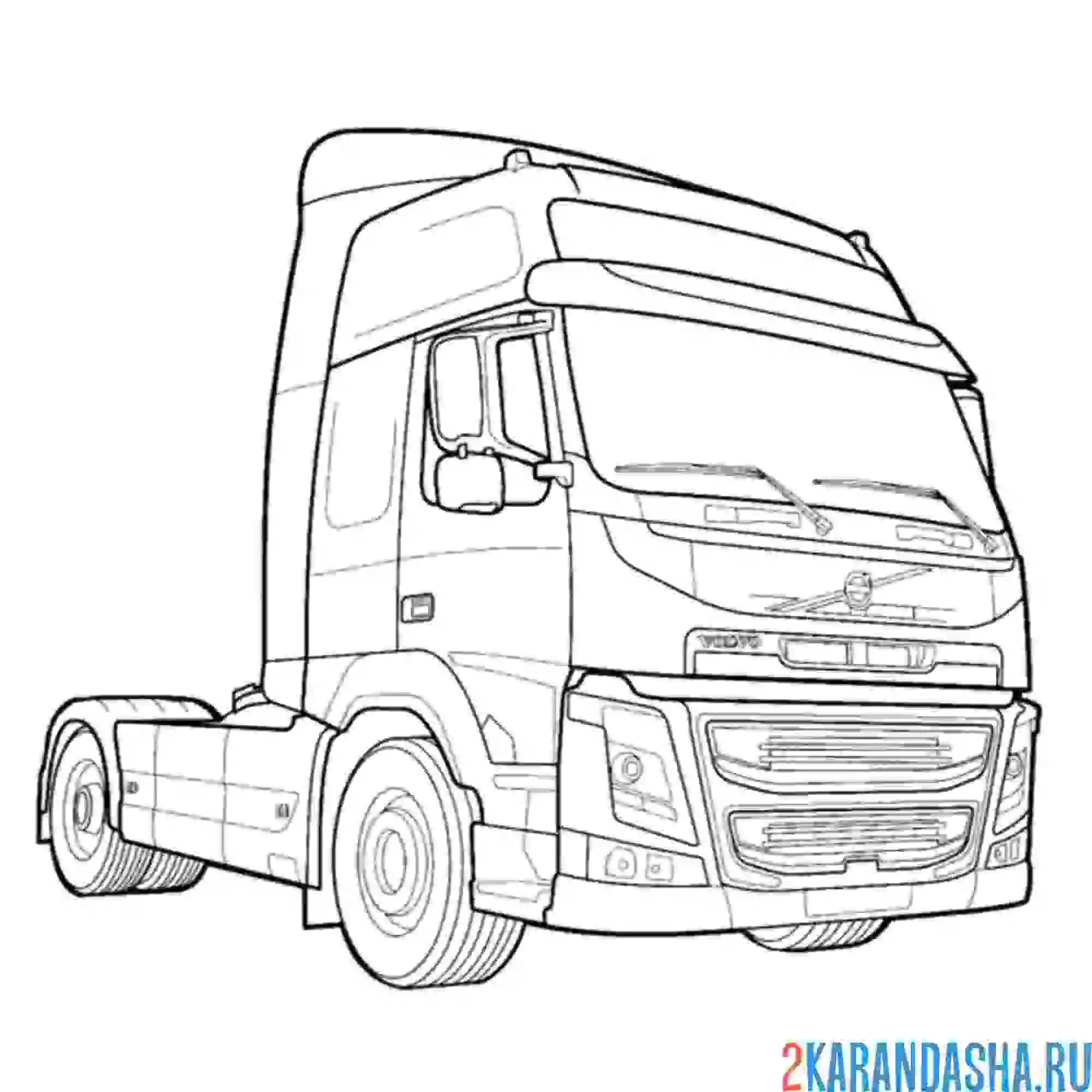 Раскраска грузовик volvo fm