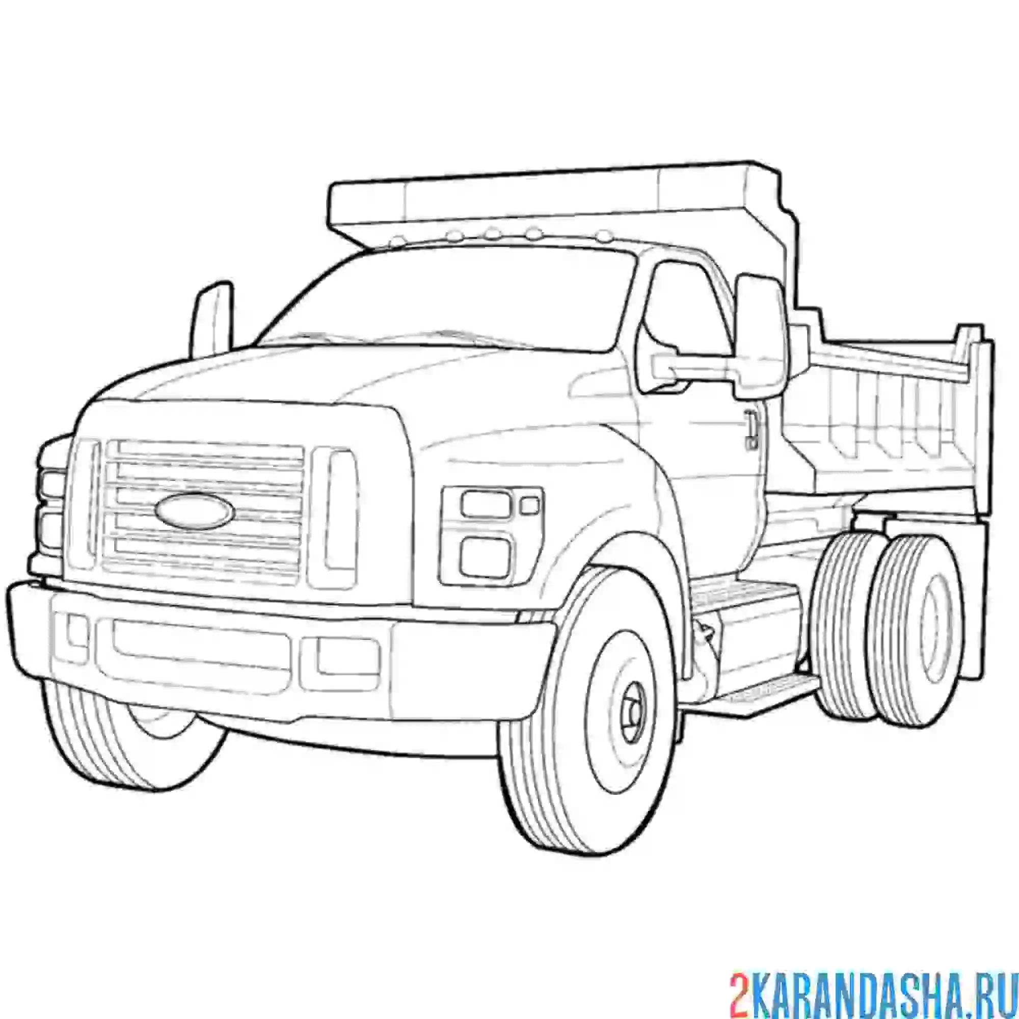 Раскраска грузовик ford f-750 tonka