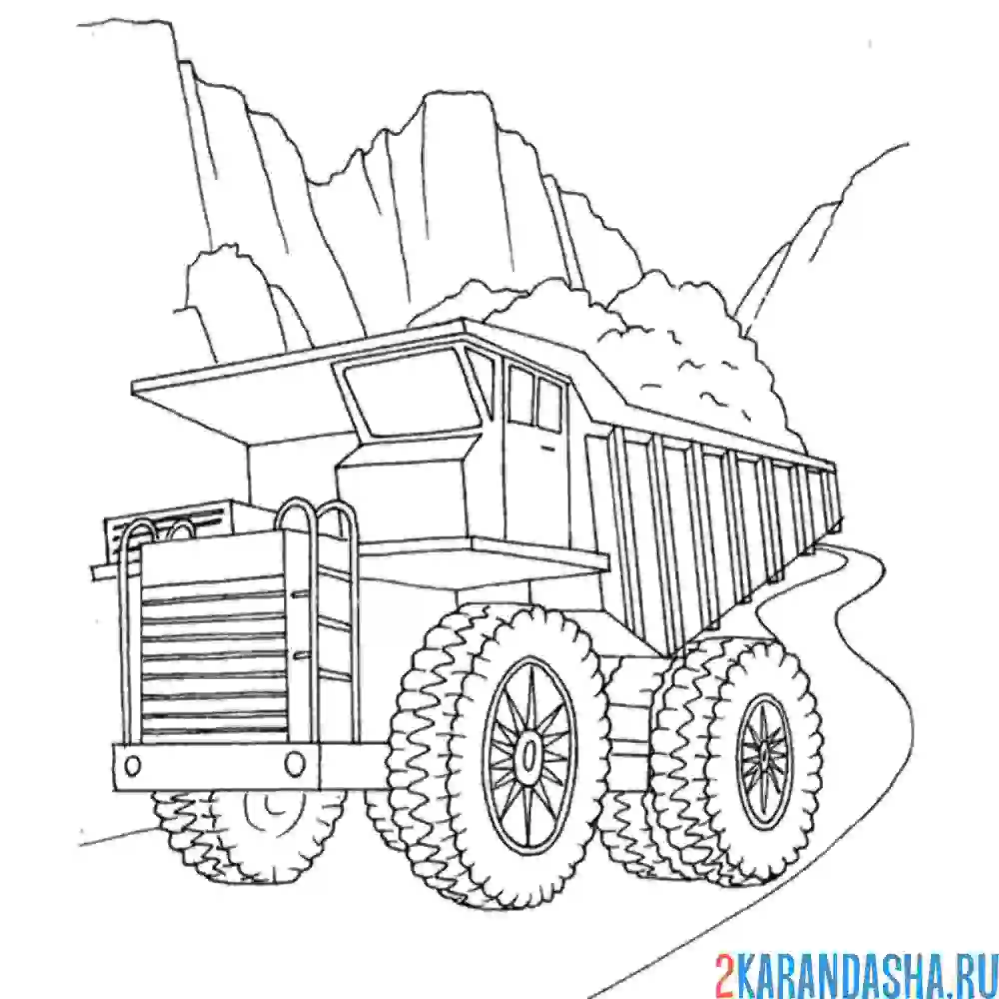 Раскраска белаз грузовик