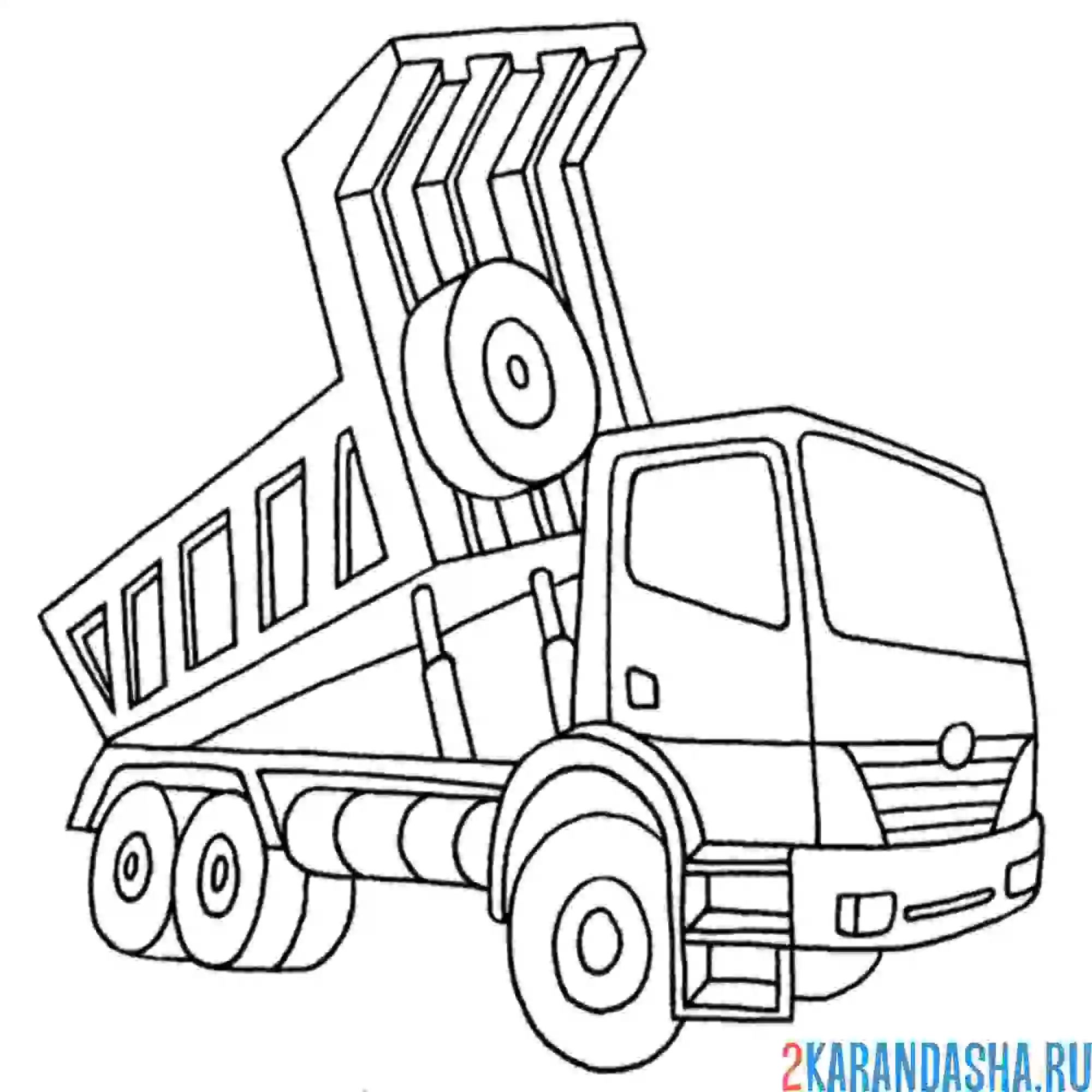 Раскраска самосвал рабочий