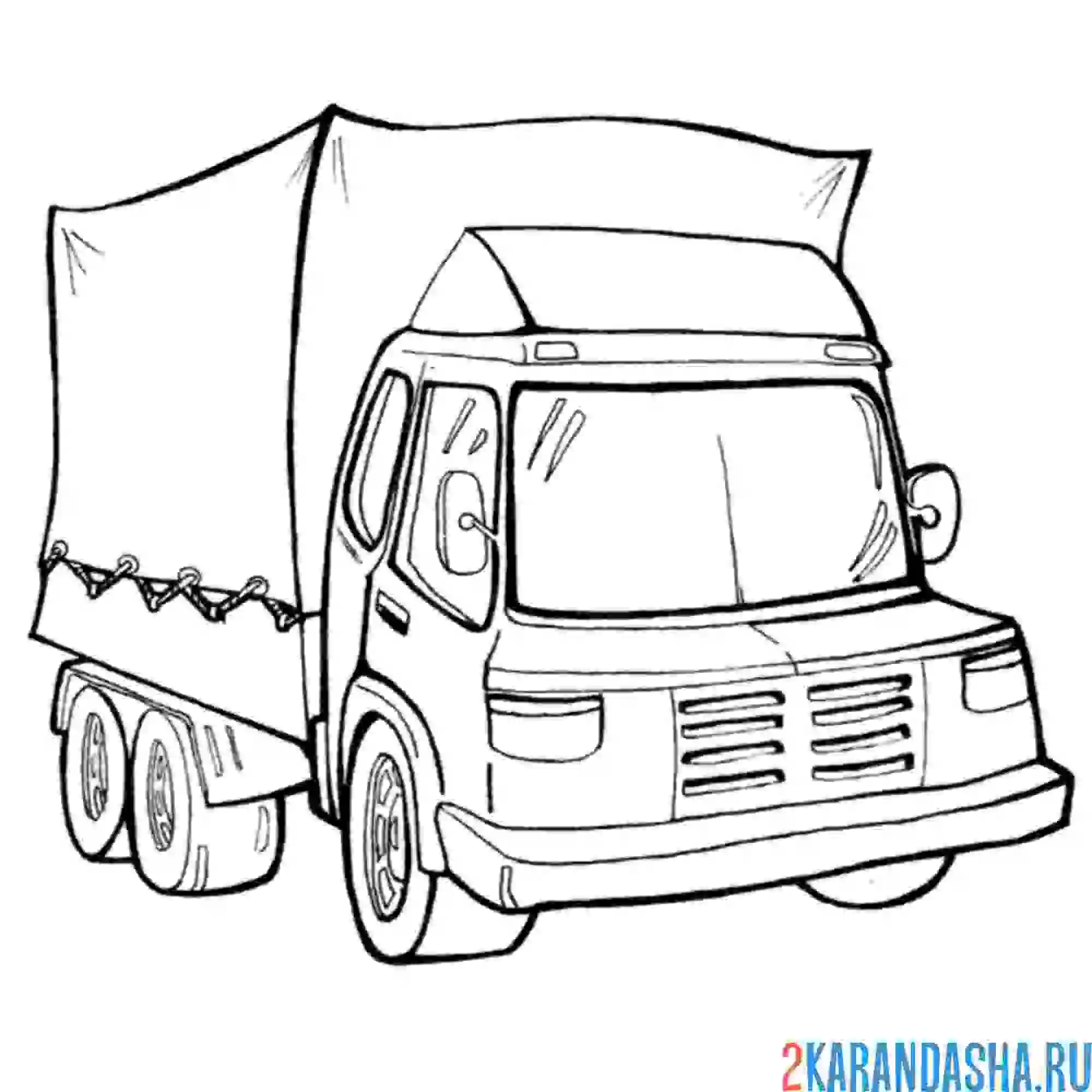 Раскраска грузовик фургон