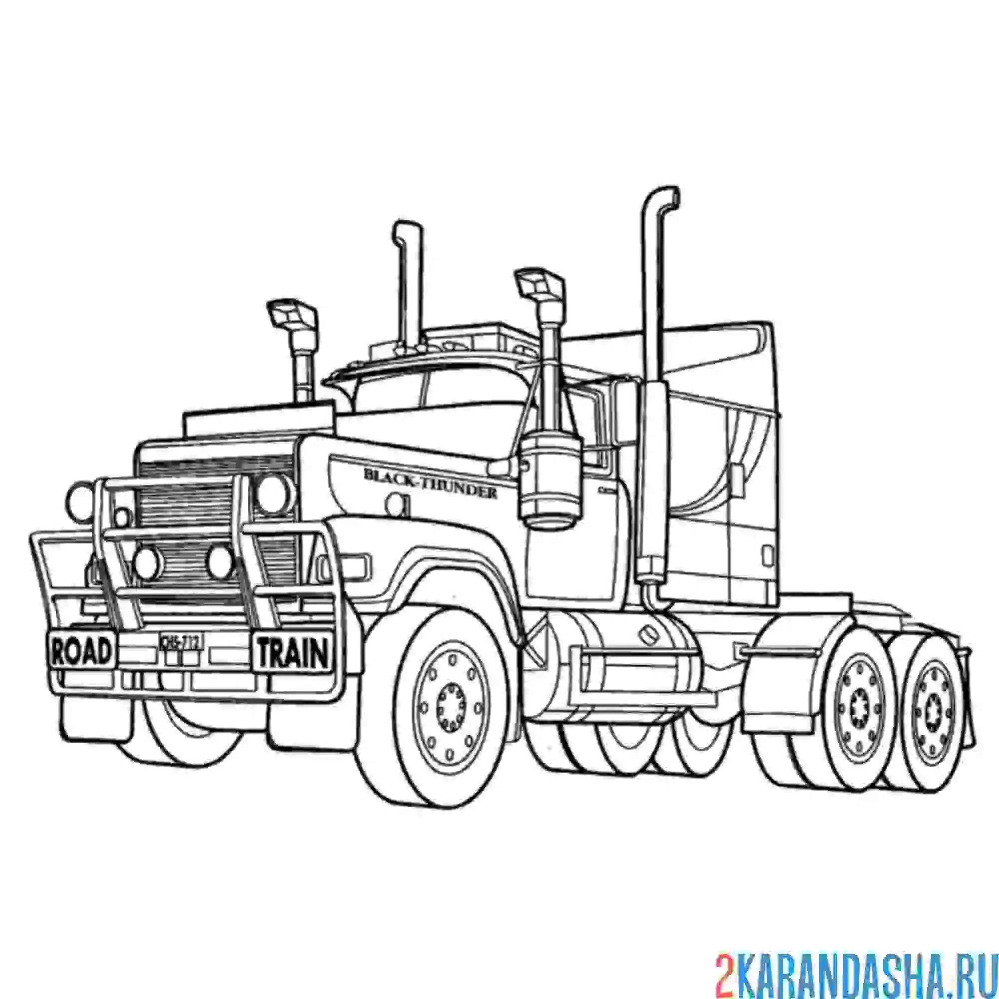 Раскраска грузовик black-thunder