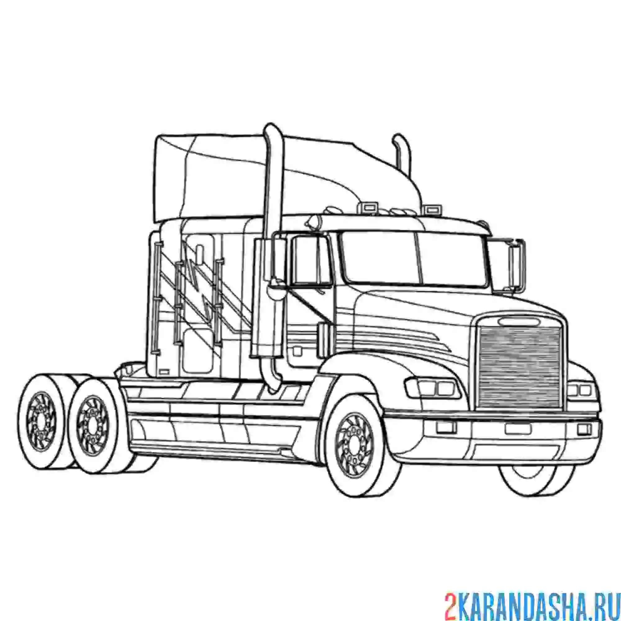 Раскраска грузовик freightliner fld 120