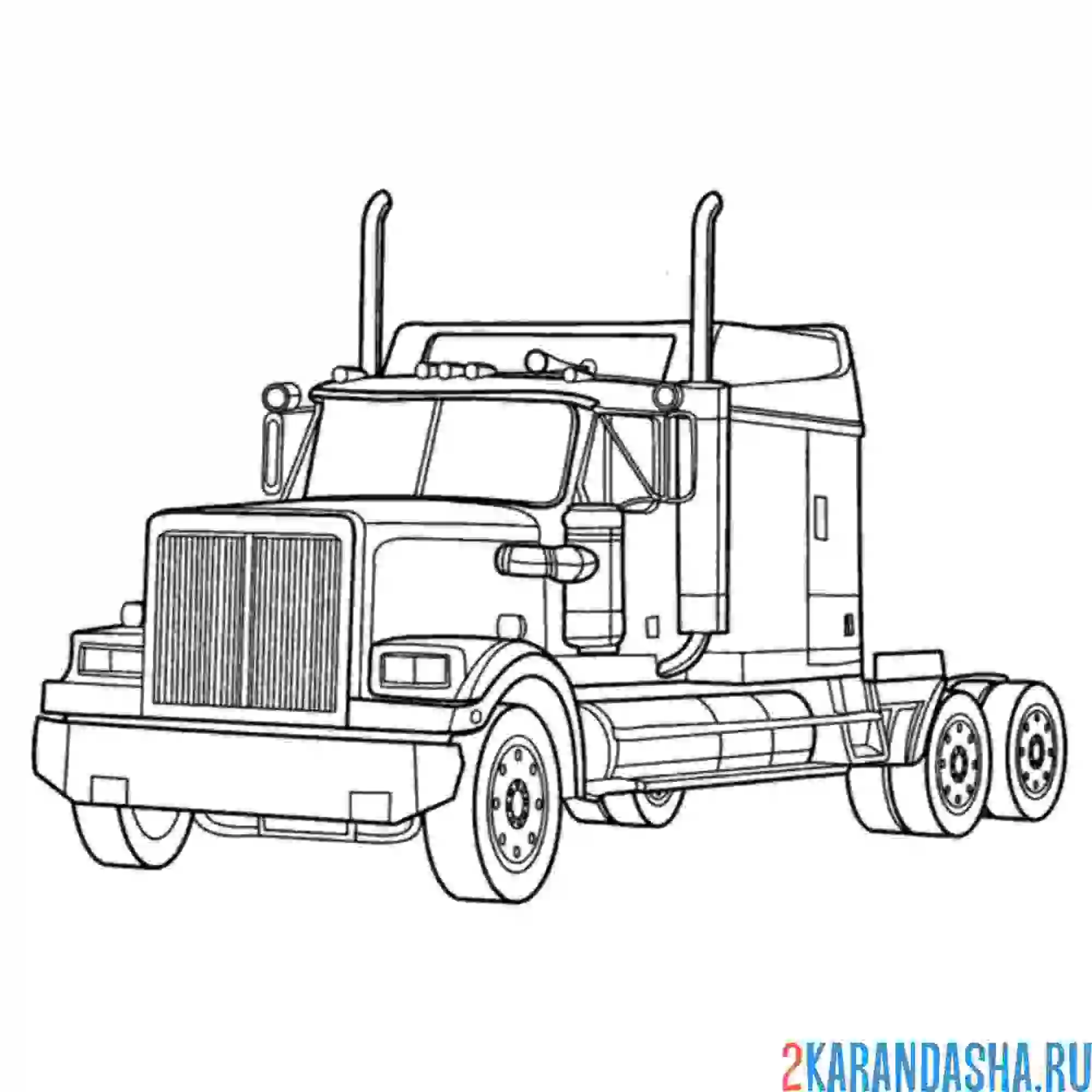 Раскраска грузовик western star