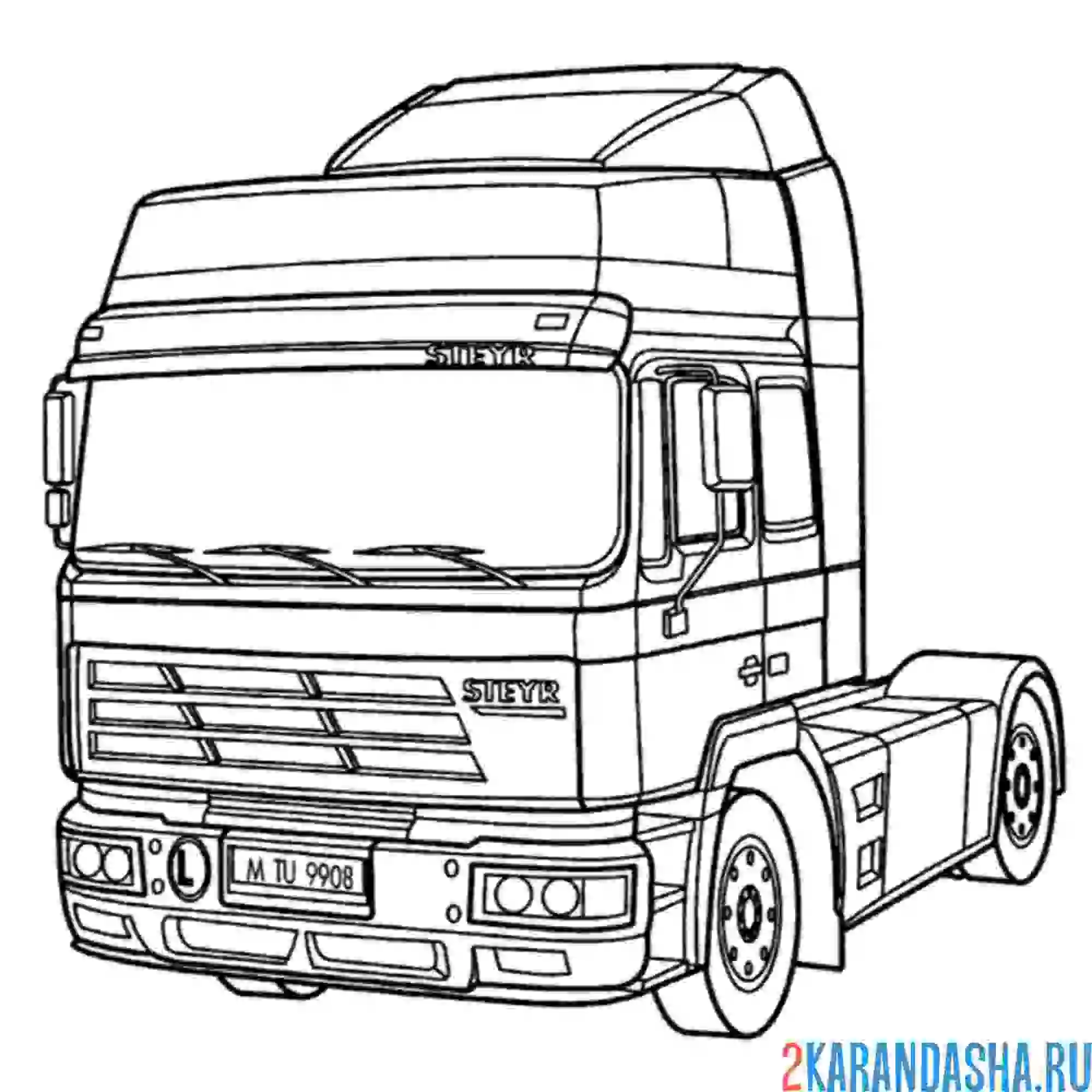 Раскраска кабина грузовика
