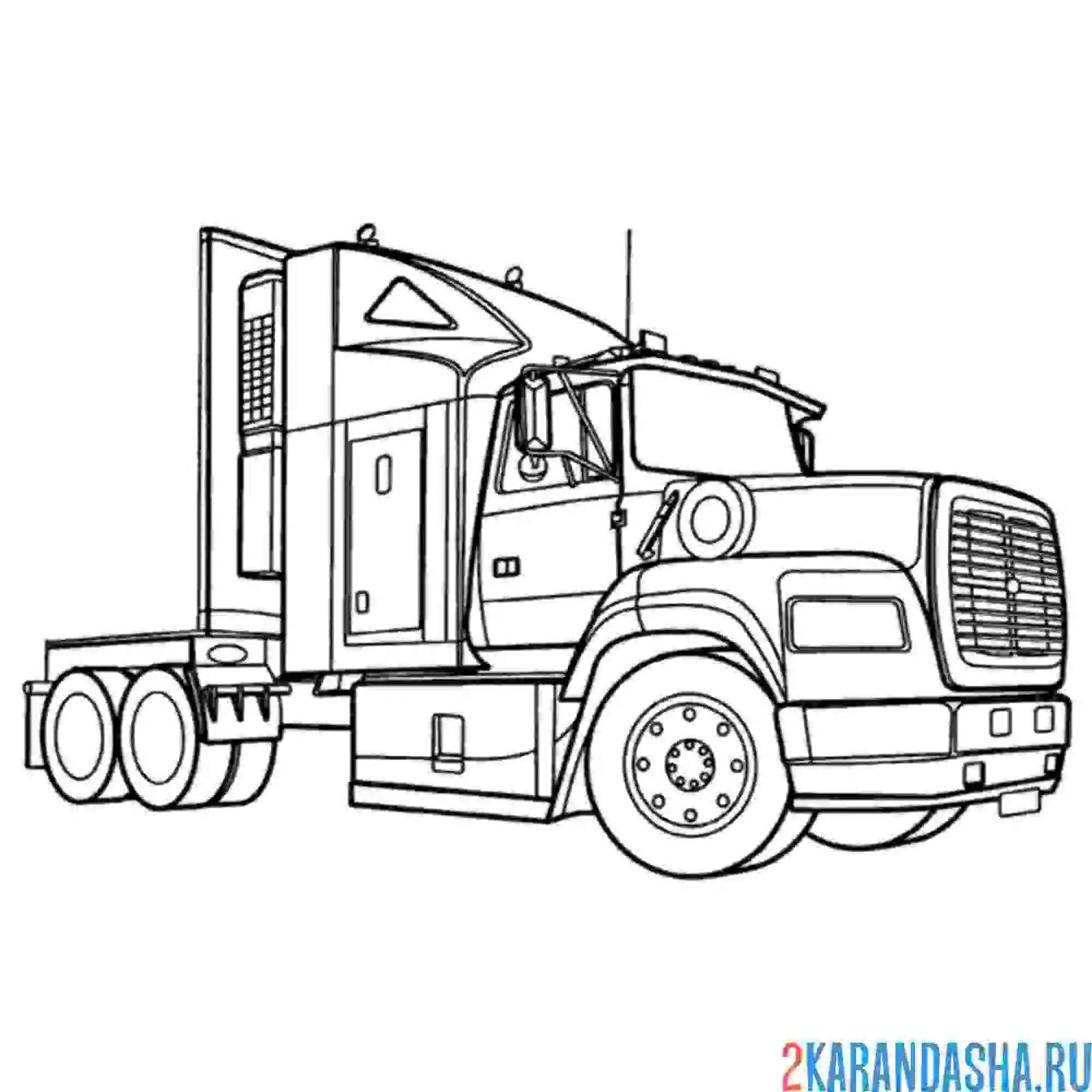 Раскраска американский грузовик