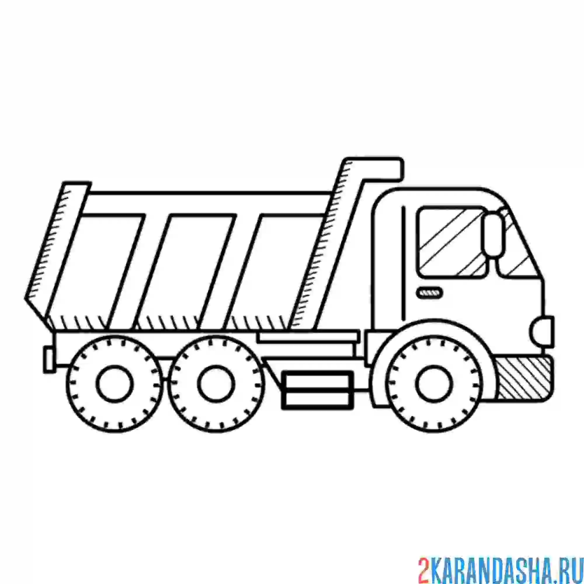 Раскраска строительный грузовик