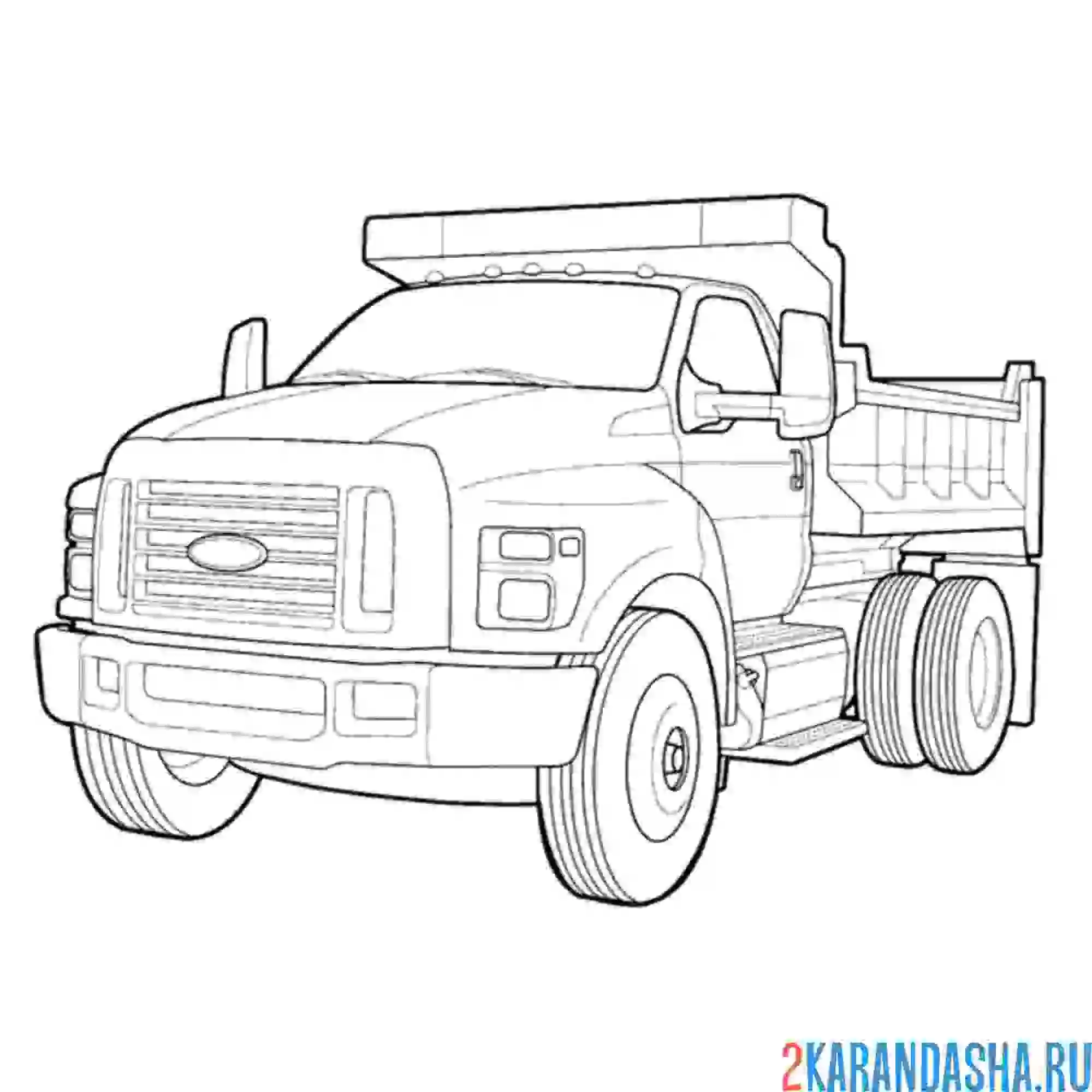 Раскраска городской пикап грузовик