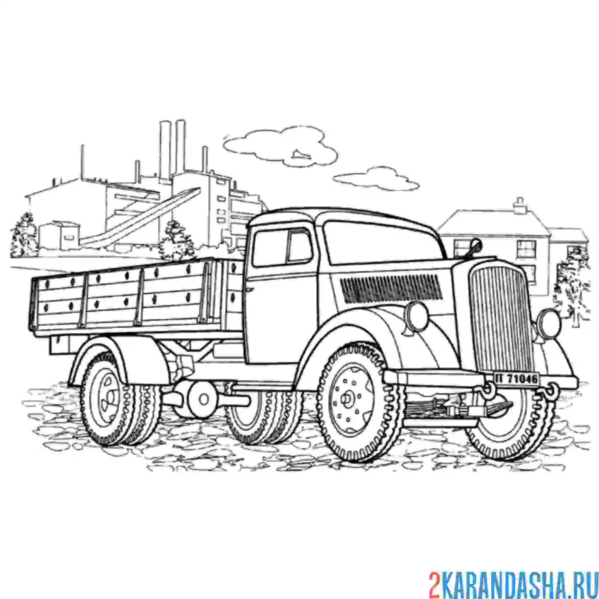 Раскраска старый грузовик