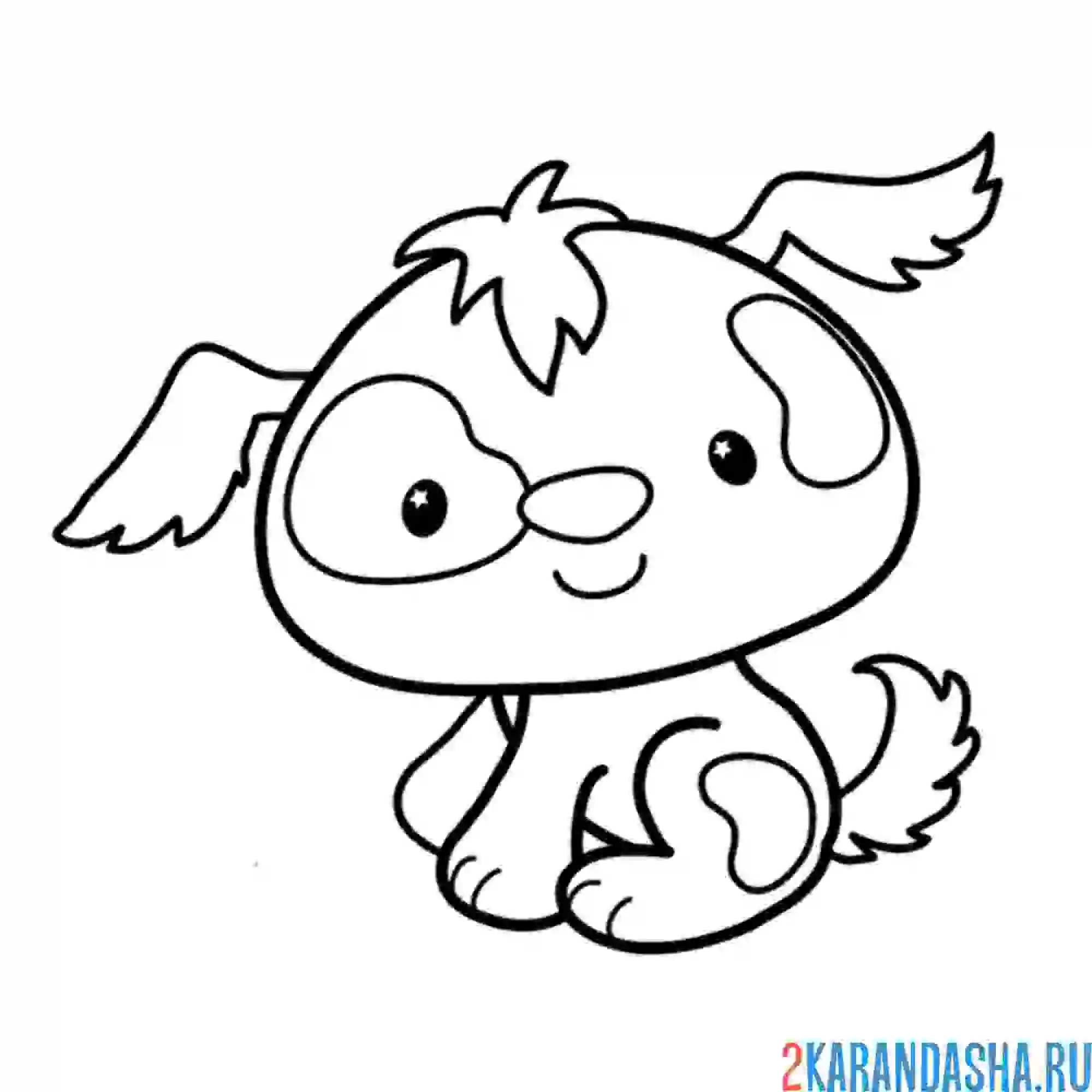 Раскраска необычный щенок