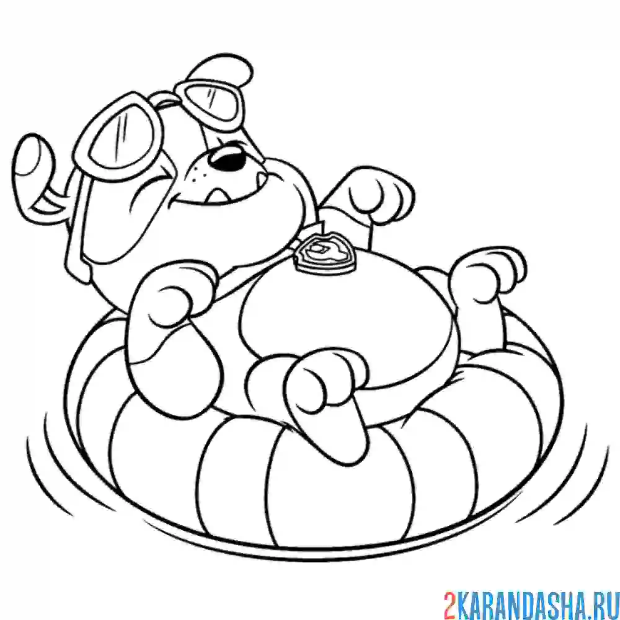 Раскраска крепыш на резиновом круге