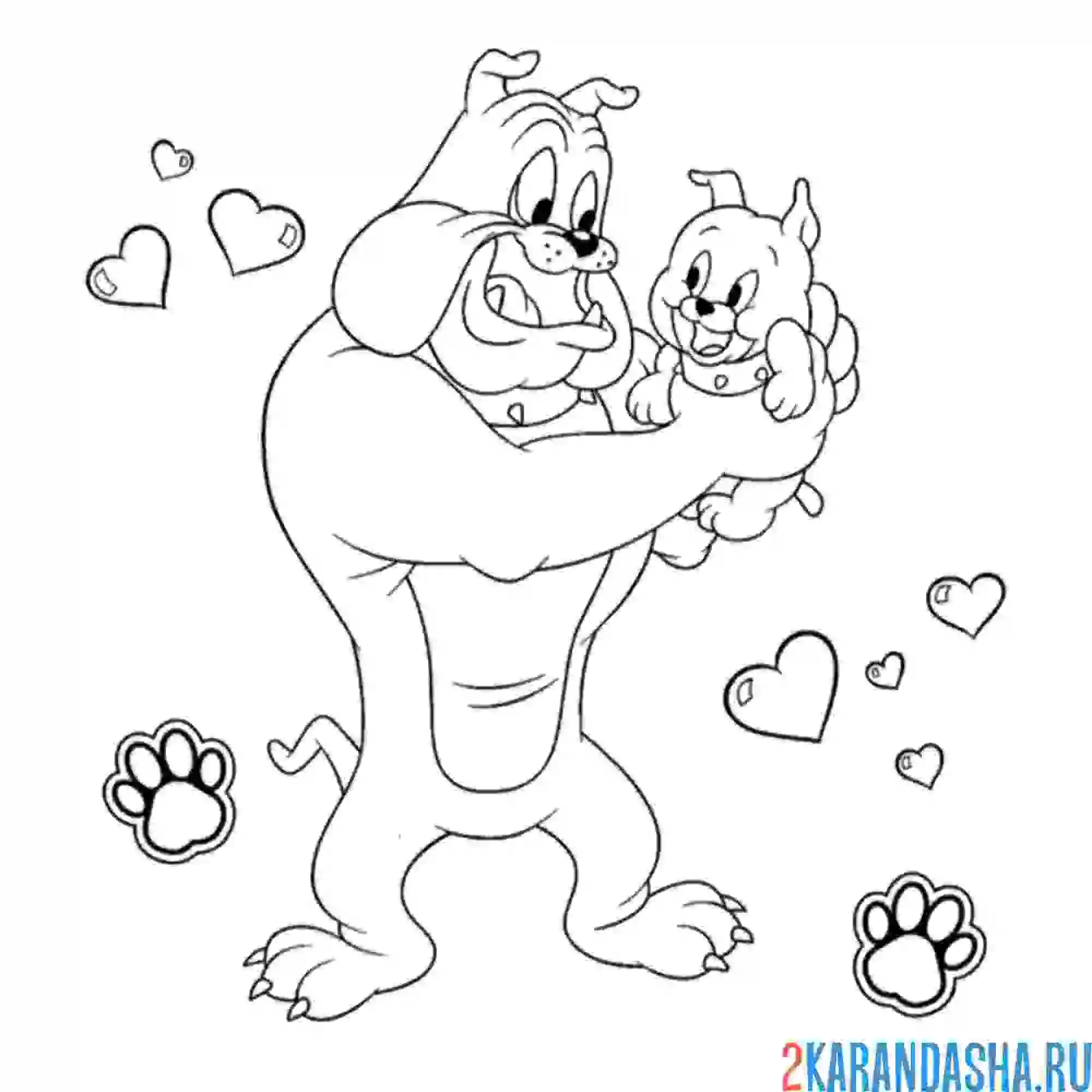 Раскраска спайк со щенком