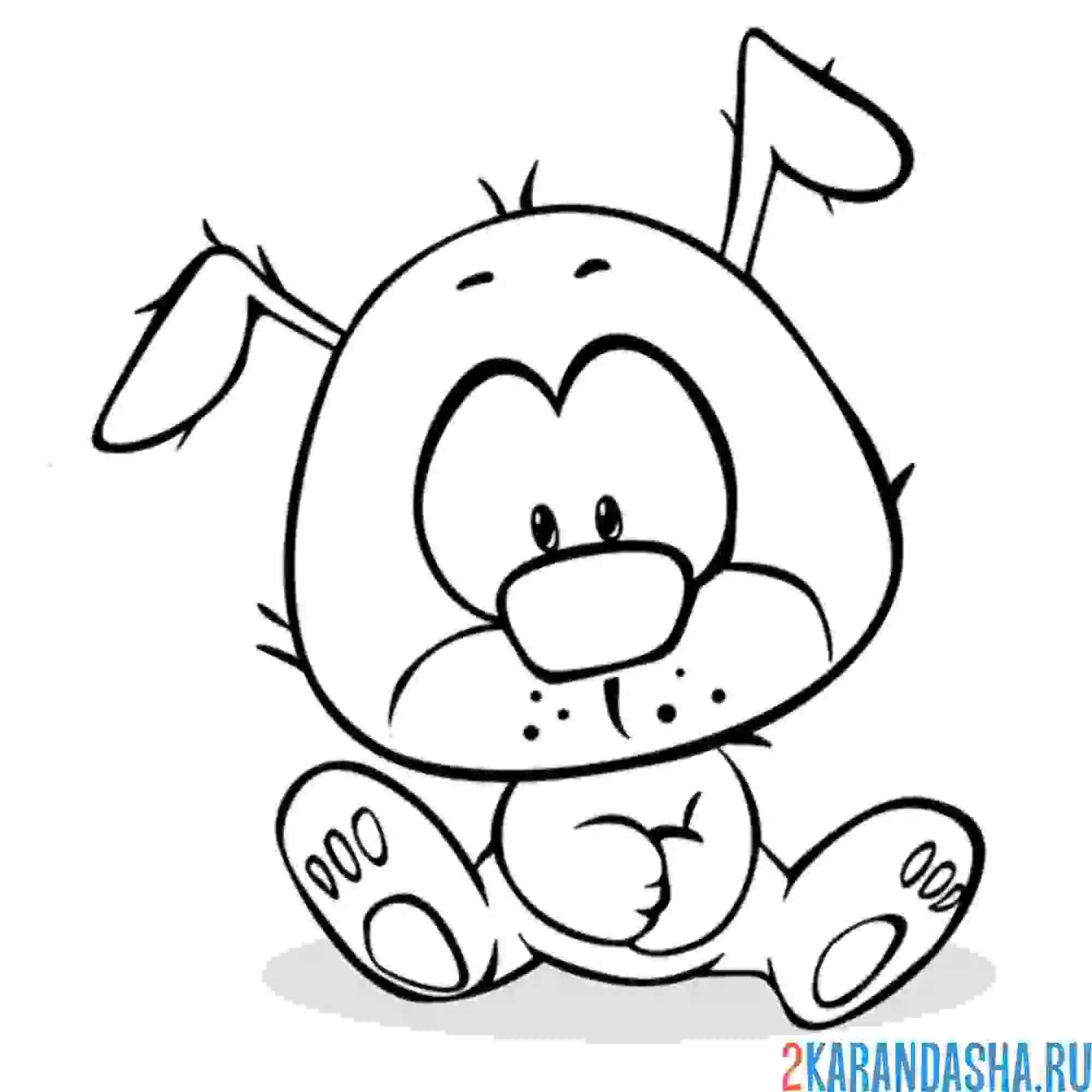 Раскраска мультяшный щенок