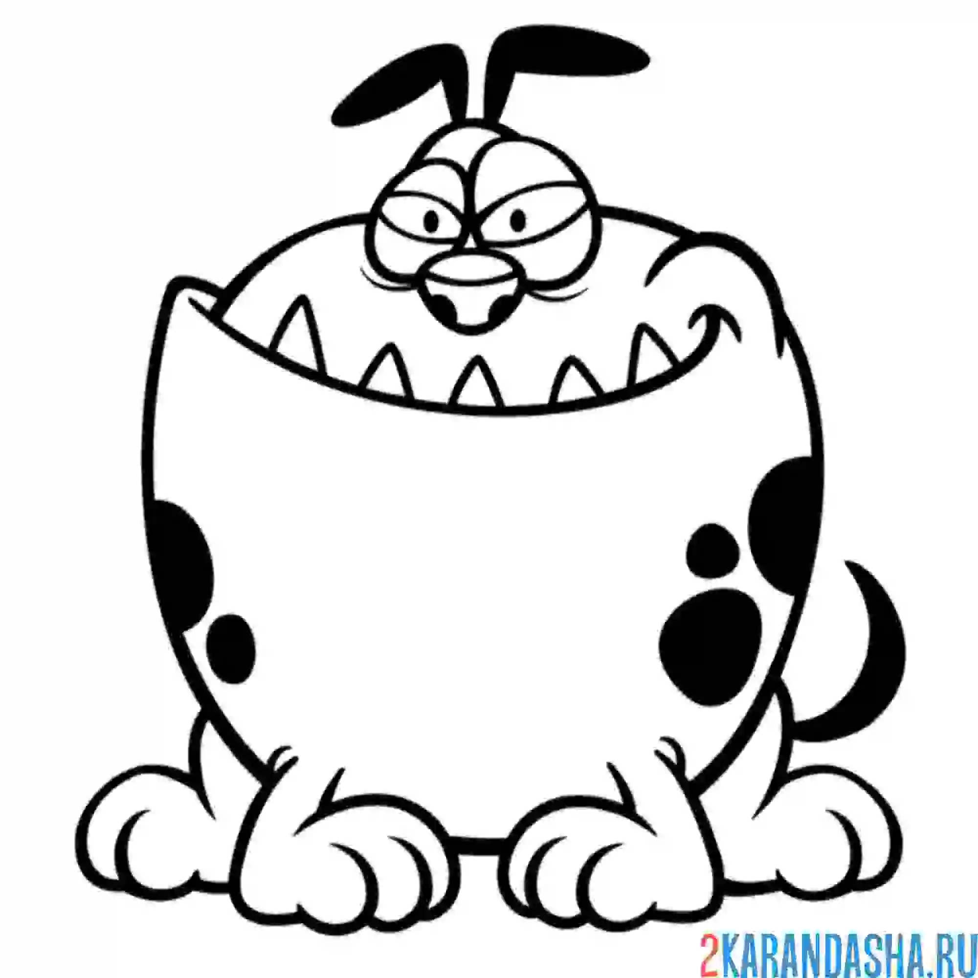 Раскраска злючка собака