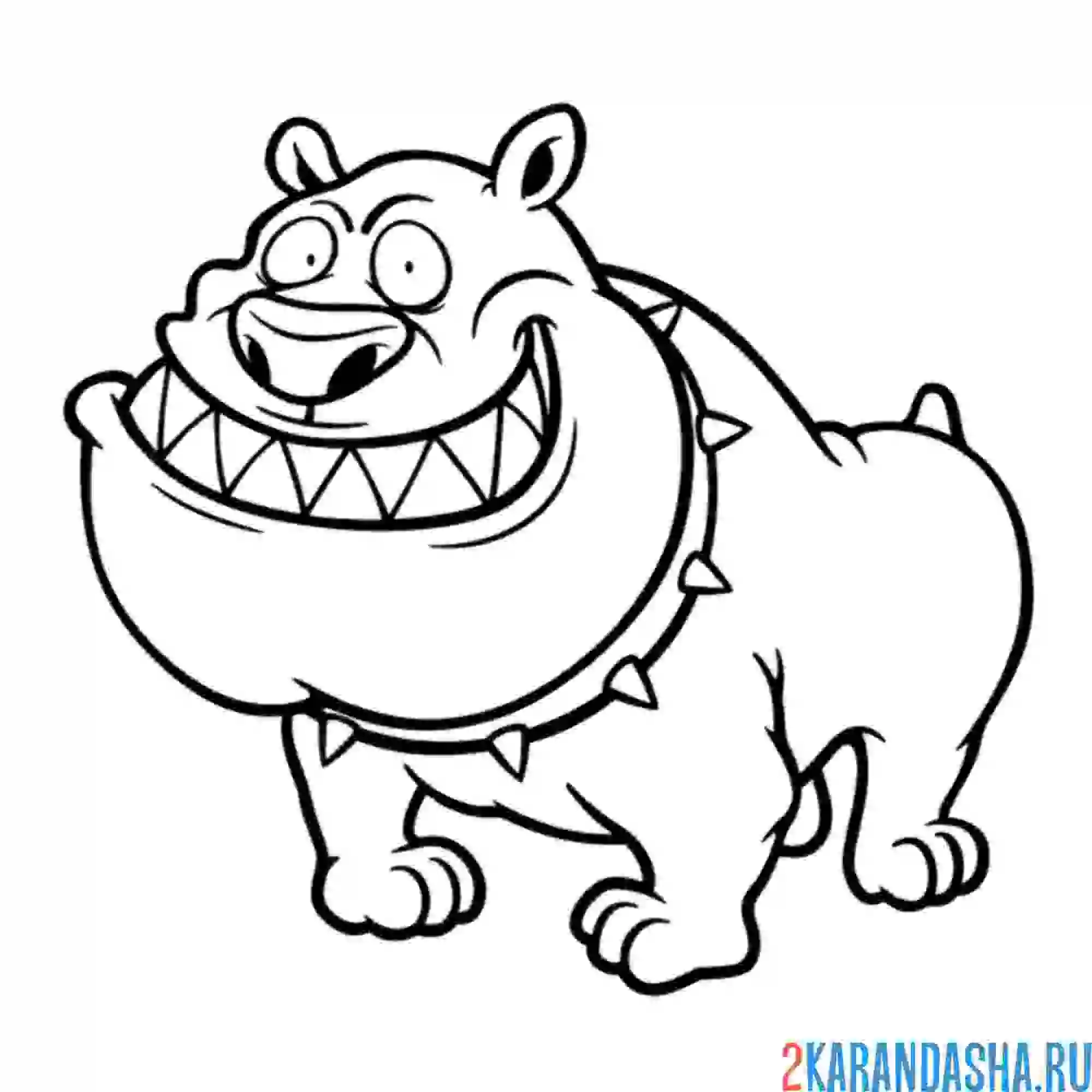 Раскраска опасный пес собака