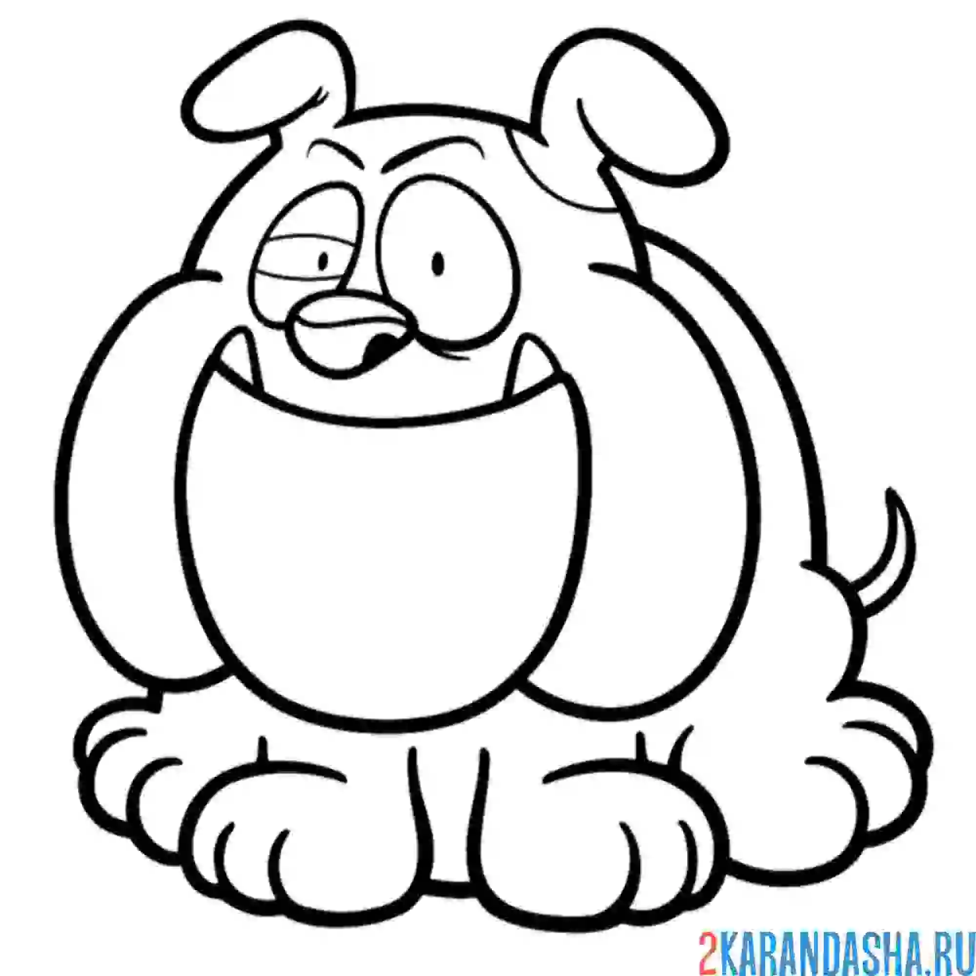 Раскраска бульдог собака