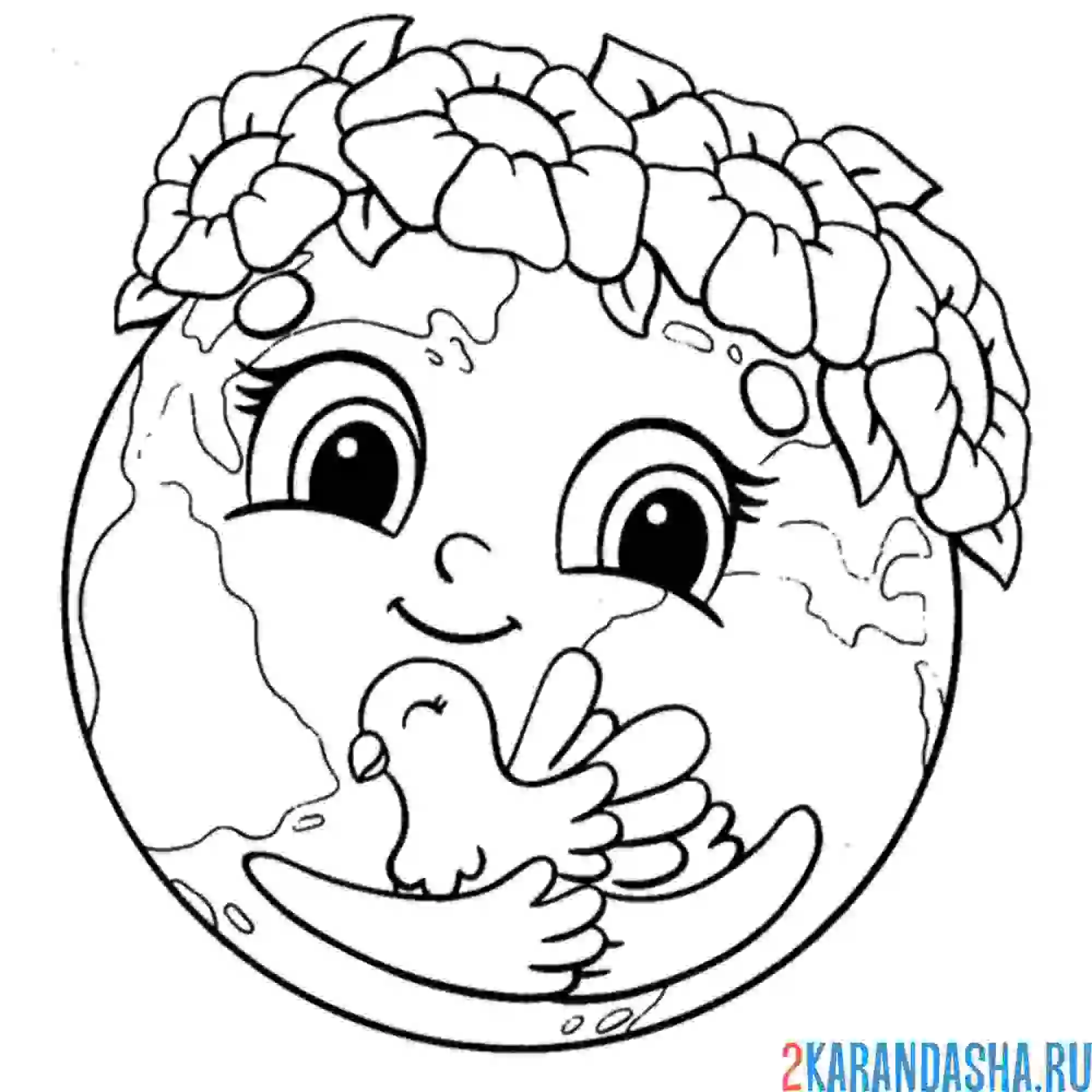 Раскраска голубь мира планета земля