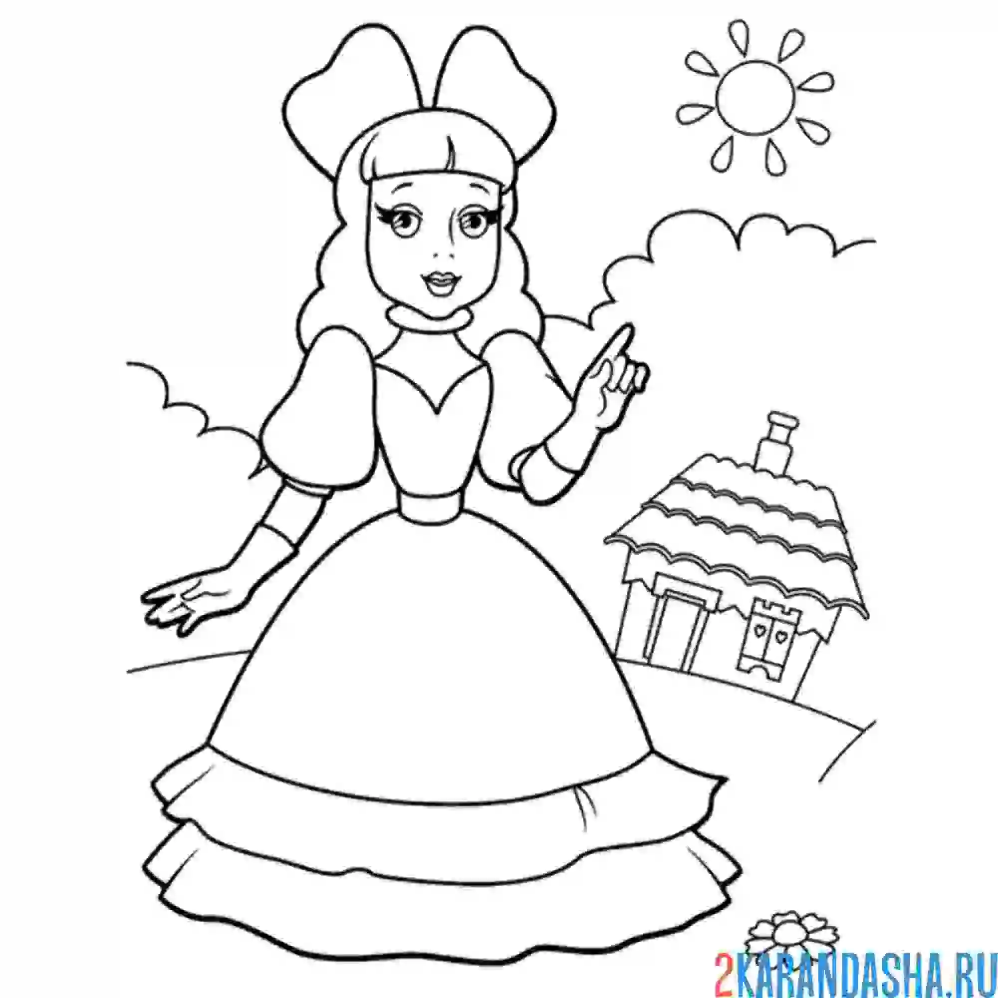 Раскраска мальвина в школе