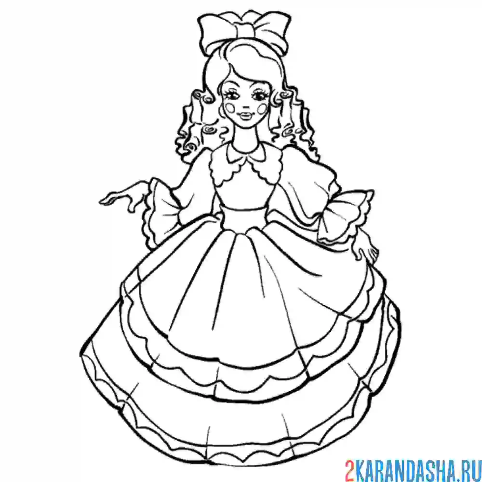 Раскраска мальвина платье