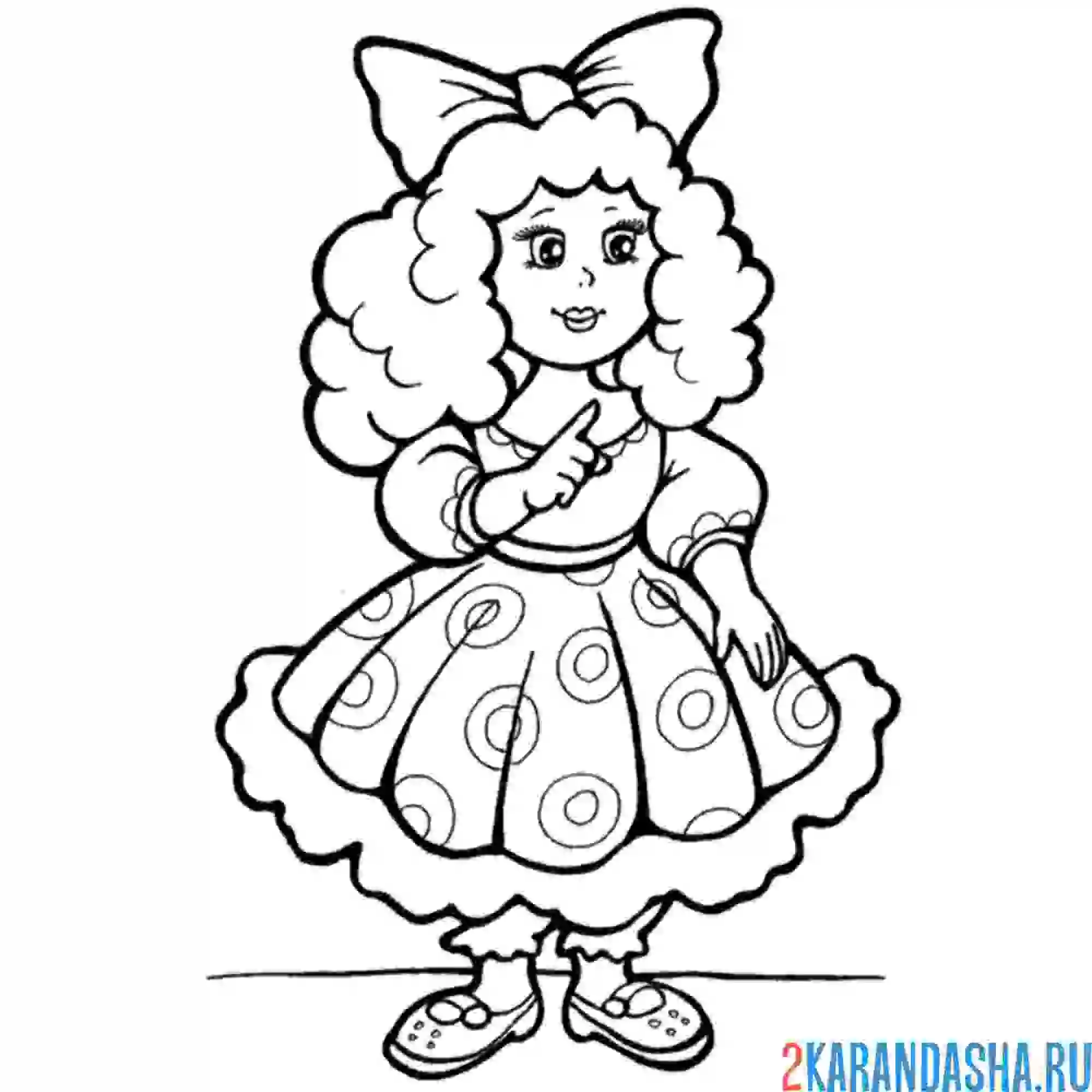 Раскраска мальвина из золотой ключик