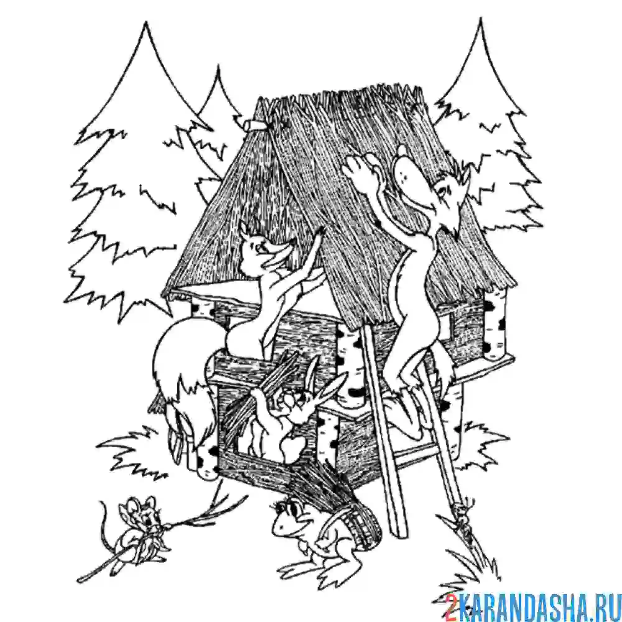 Раскраска теремок почти готов