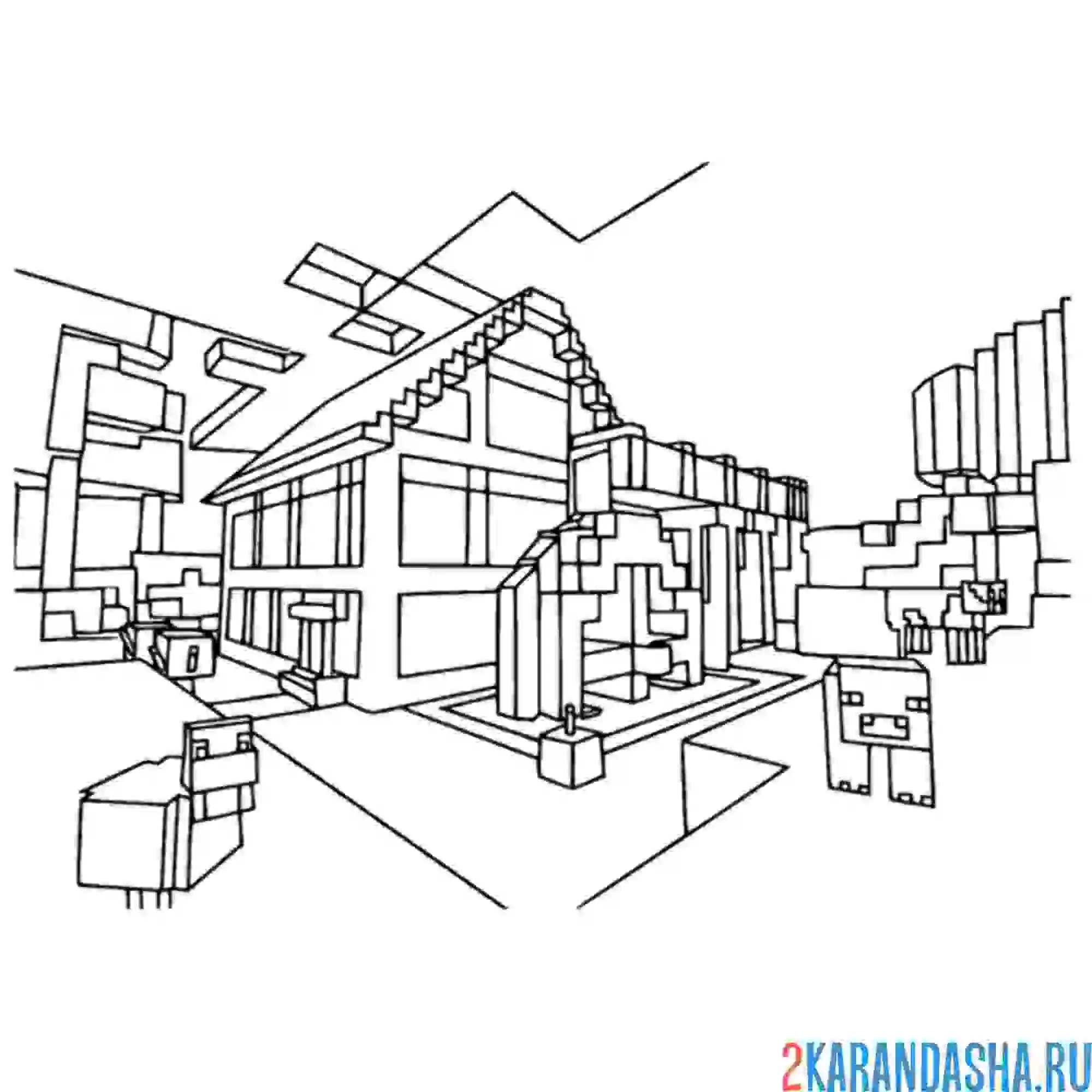 Раскраска строительство дома