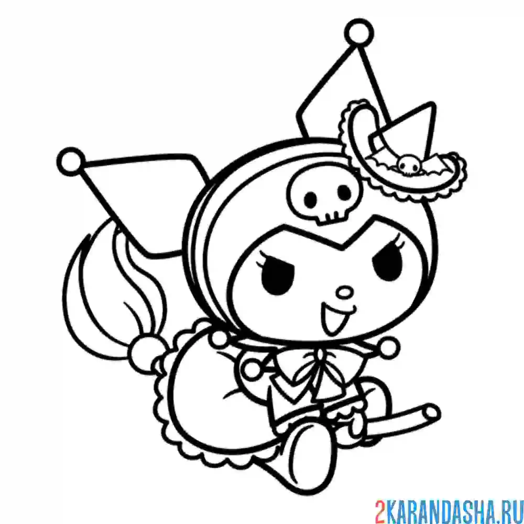 Раскраска куроми в костюме