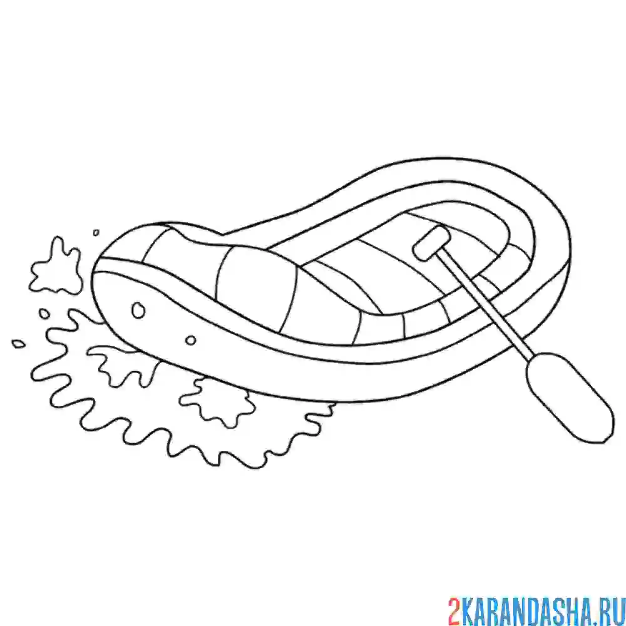 Раскраска резиновая лодка