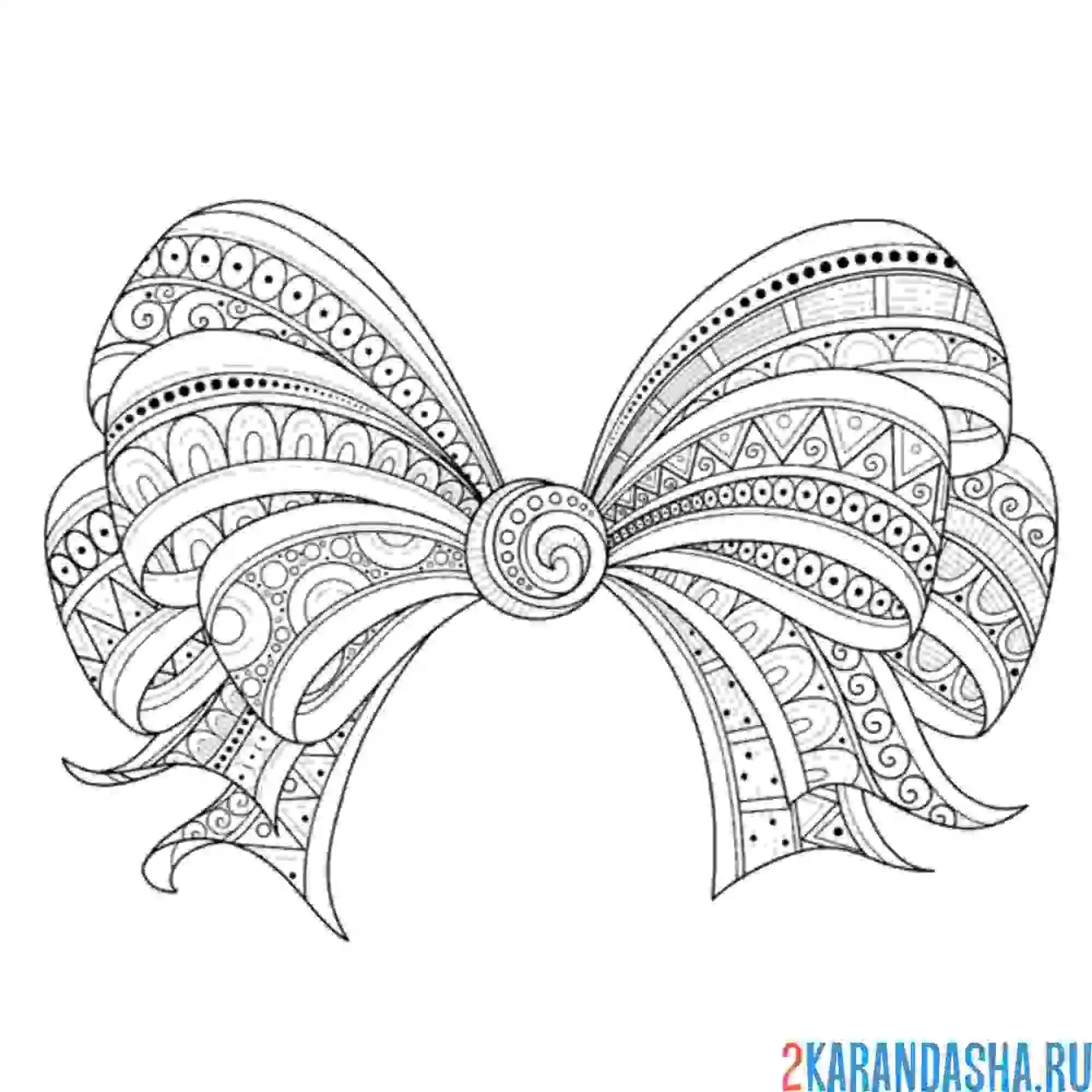 Раскраска бант арт-терапия