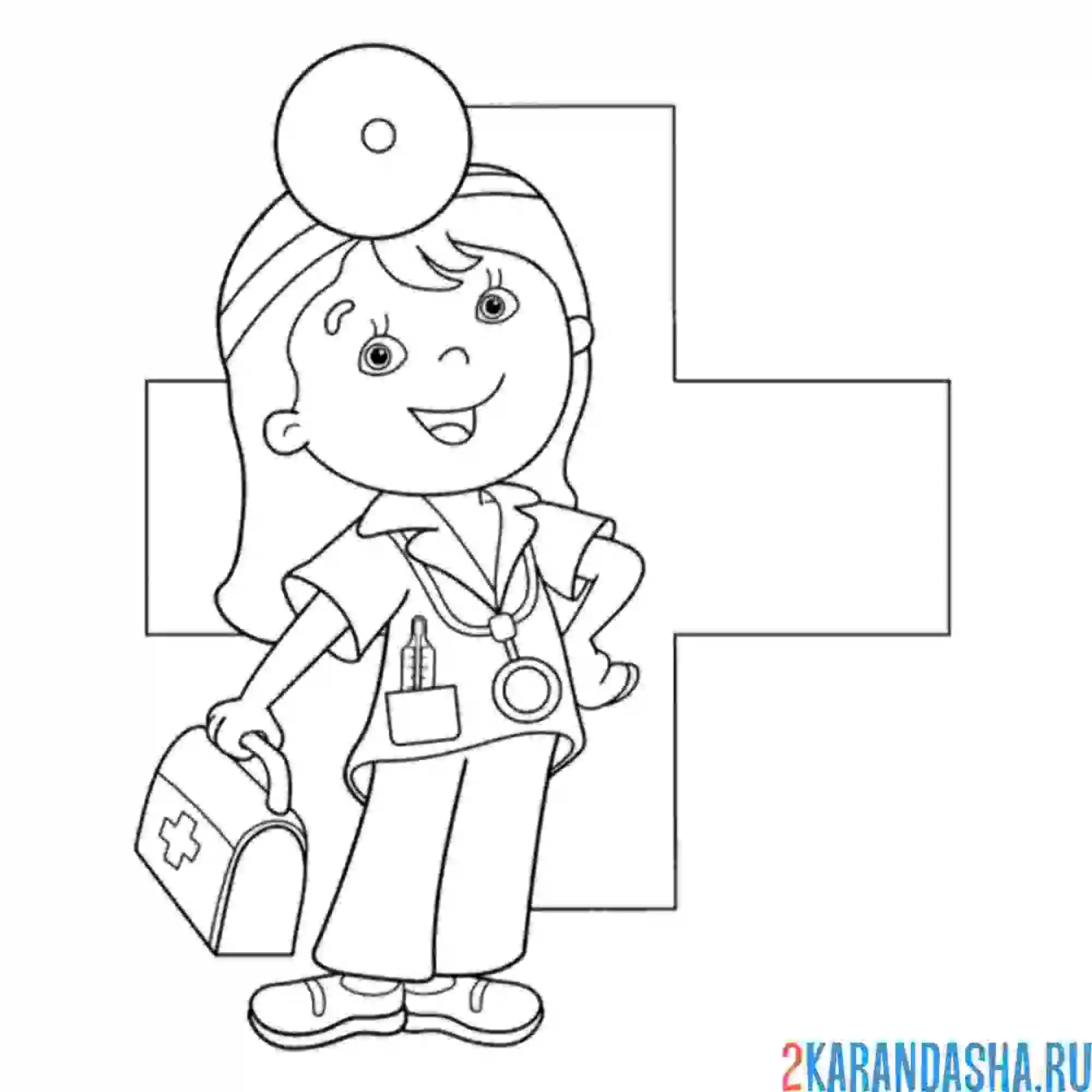 Раскраска добрый доктор терапевт