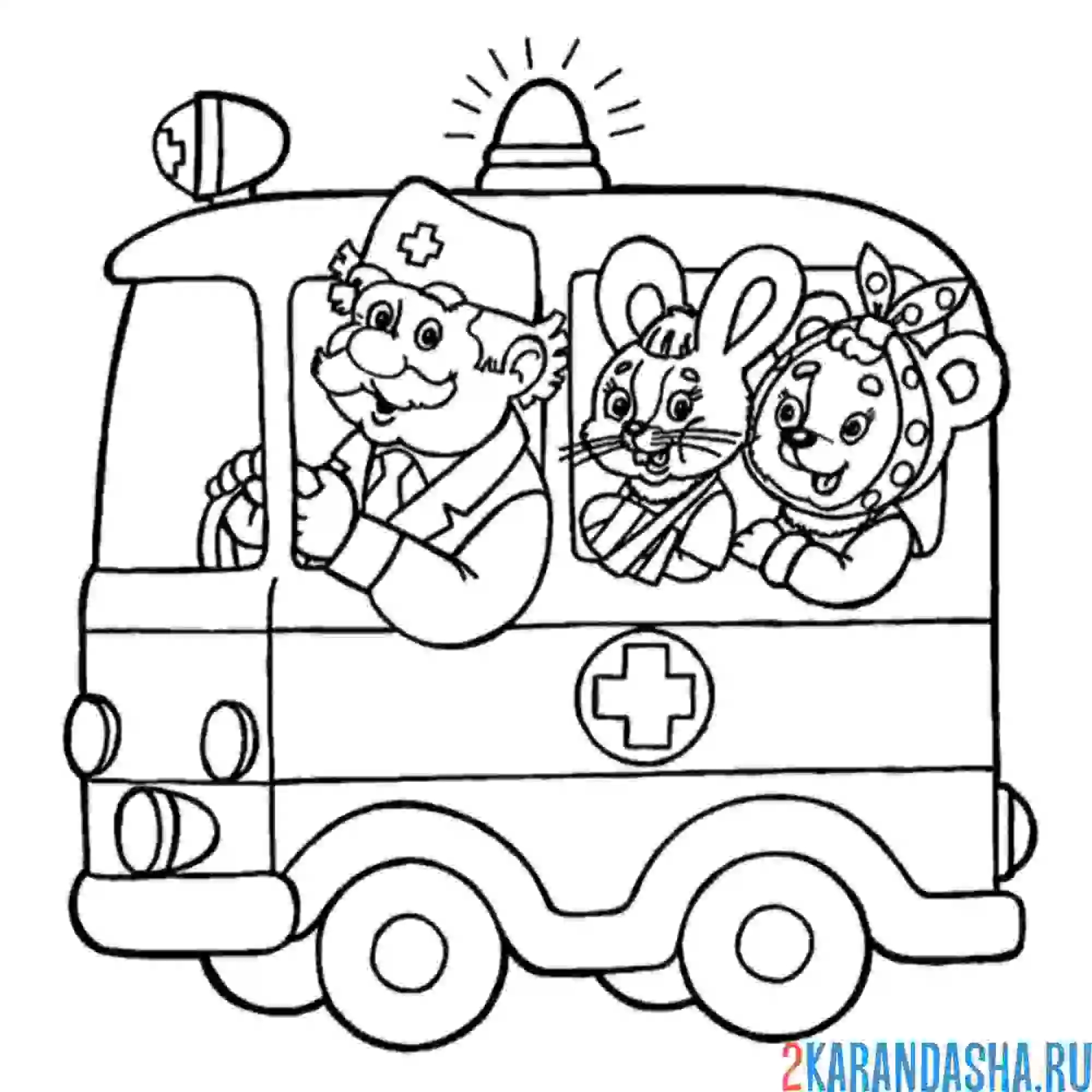 Раскраска айболит и его животные