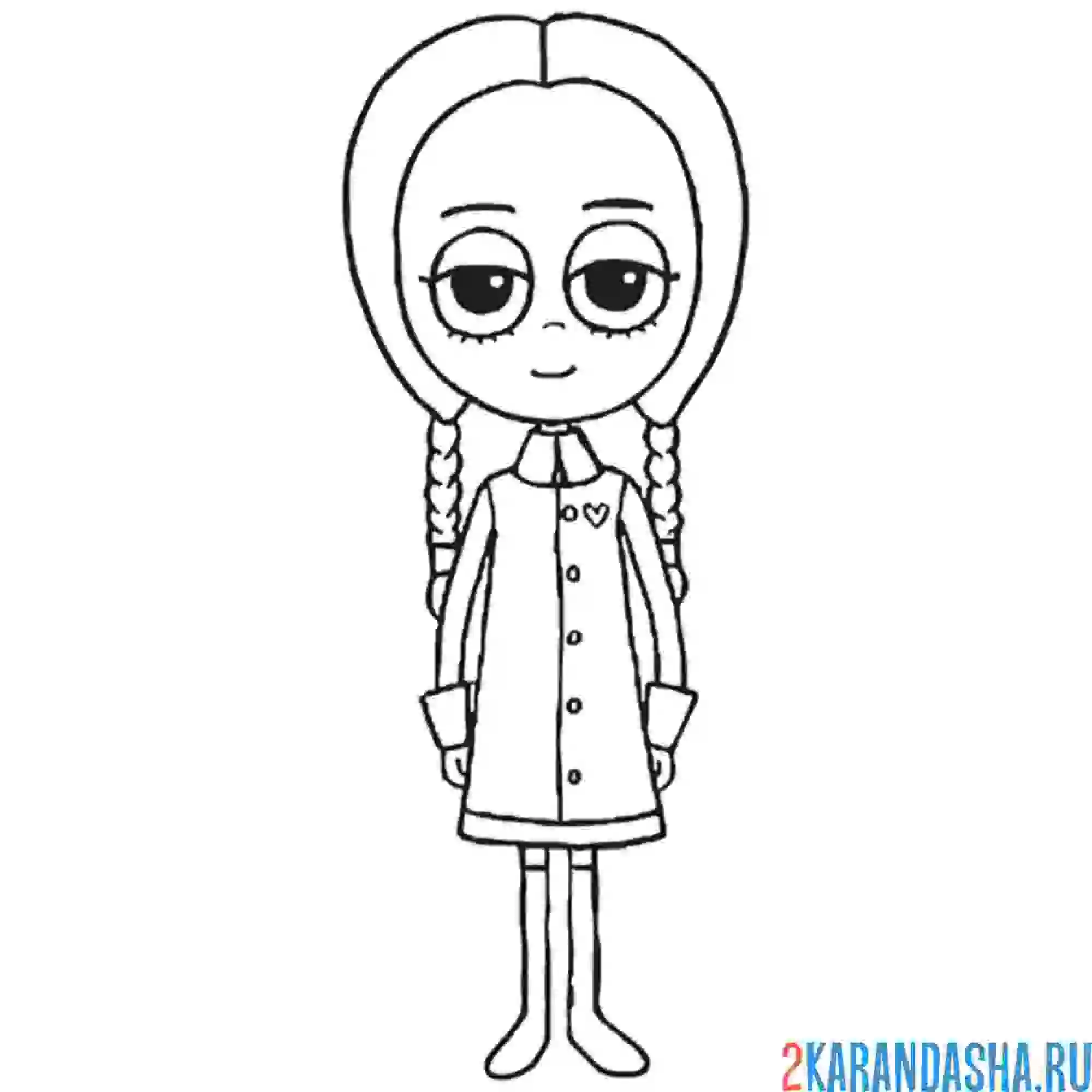 Раскраска уэнздей аддамс смешная