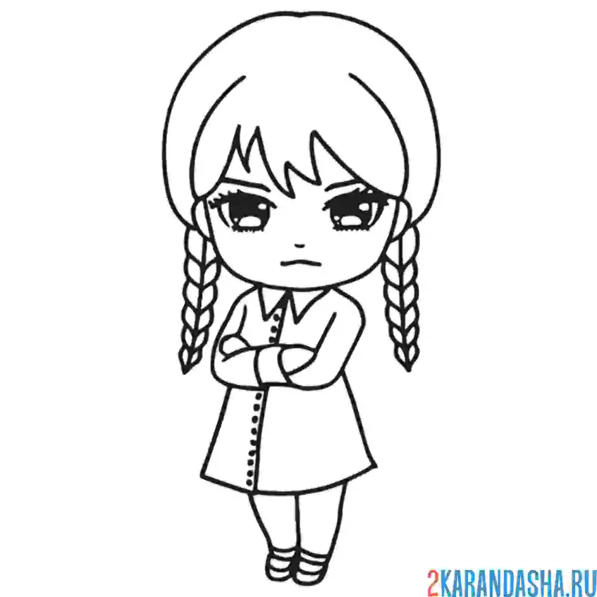 Раскраска wednesday addams