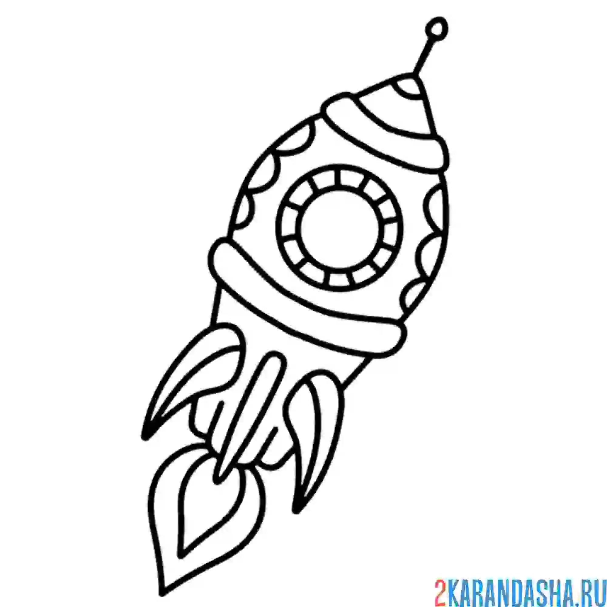 Раскраска фигурная ракета