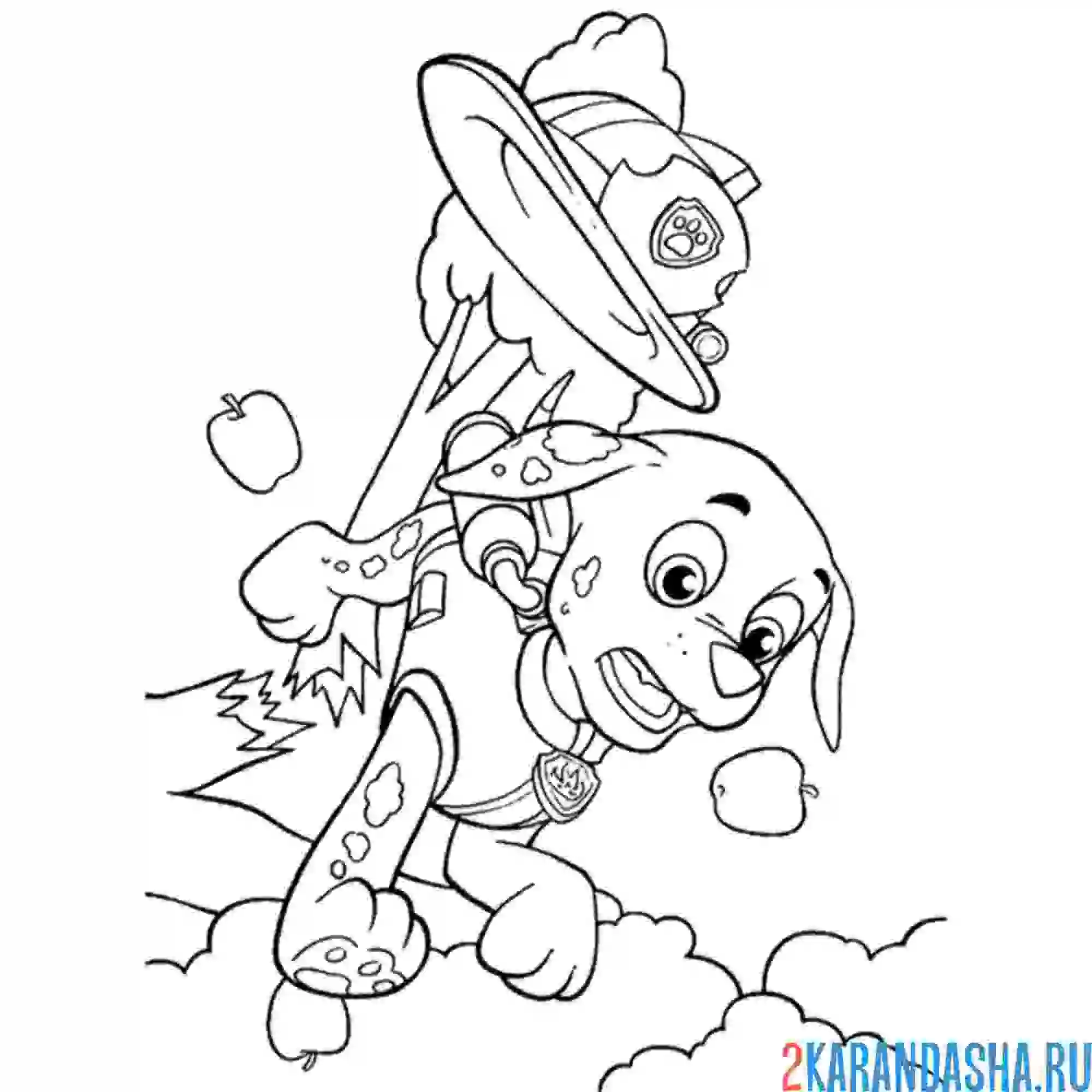 Раскраска маршал летит