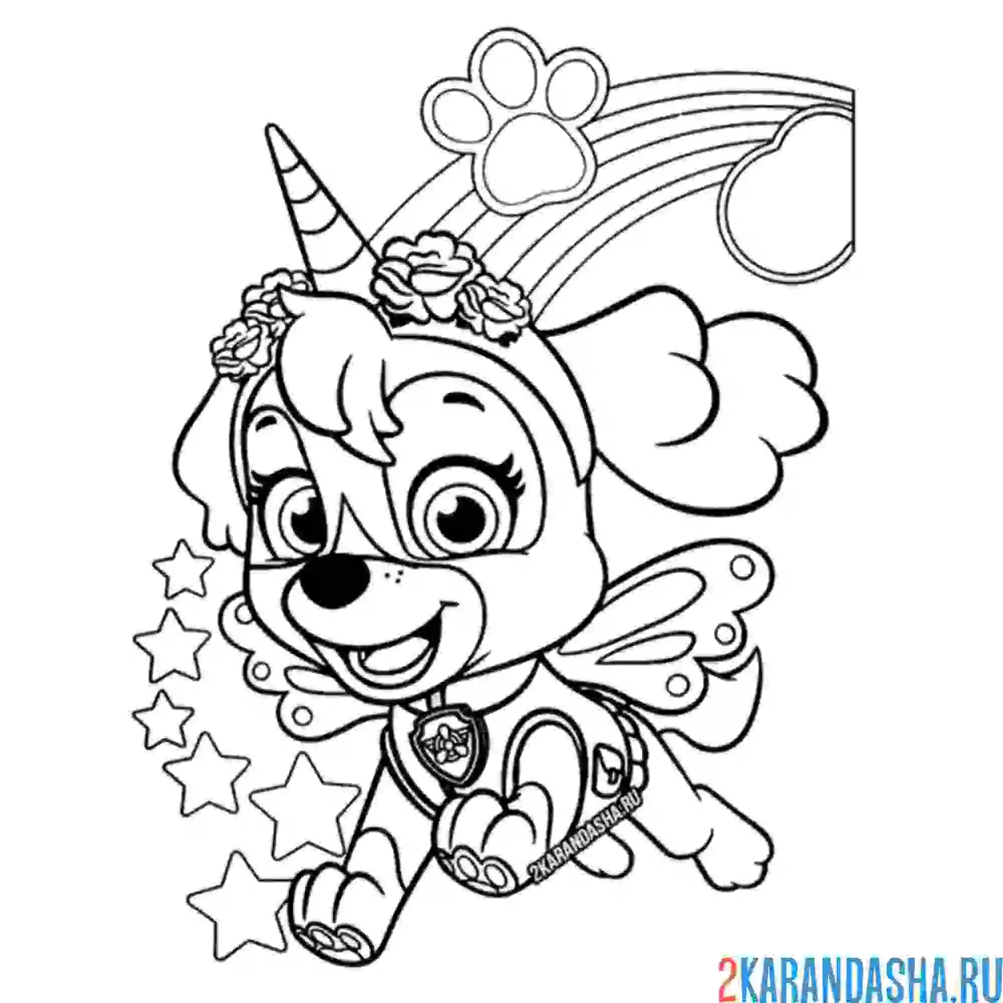 Раскраска скай радуга