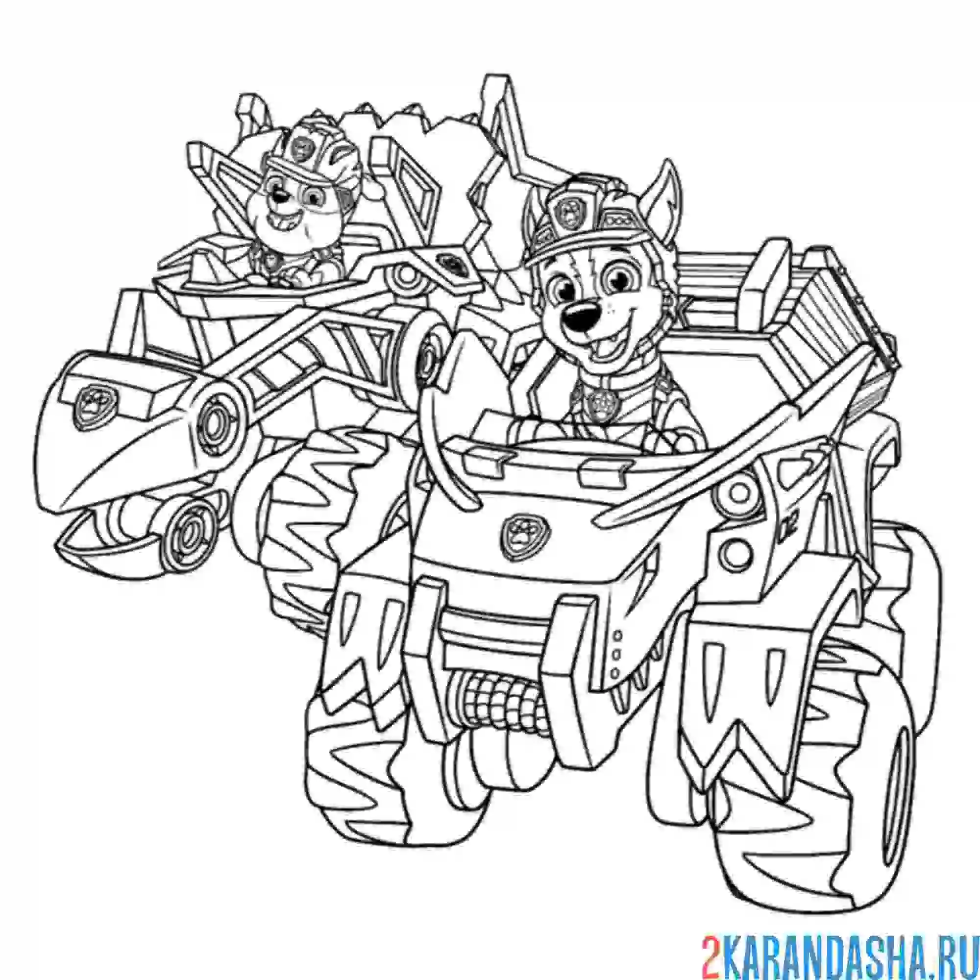 Раскраска гонщик и крепыш на авто