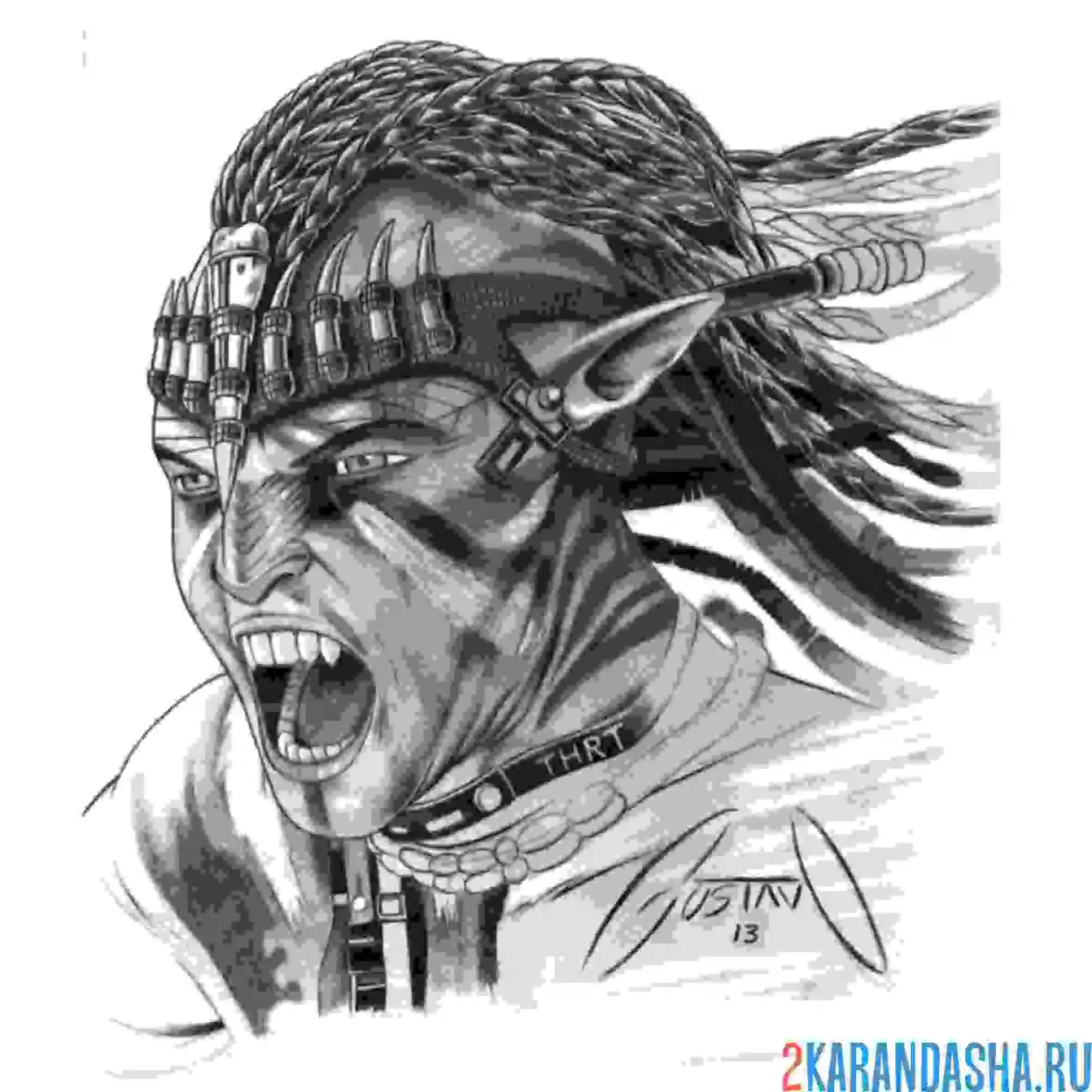 Раскраска аватар 2 воин