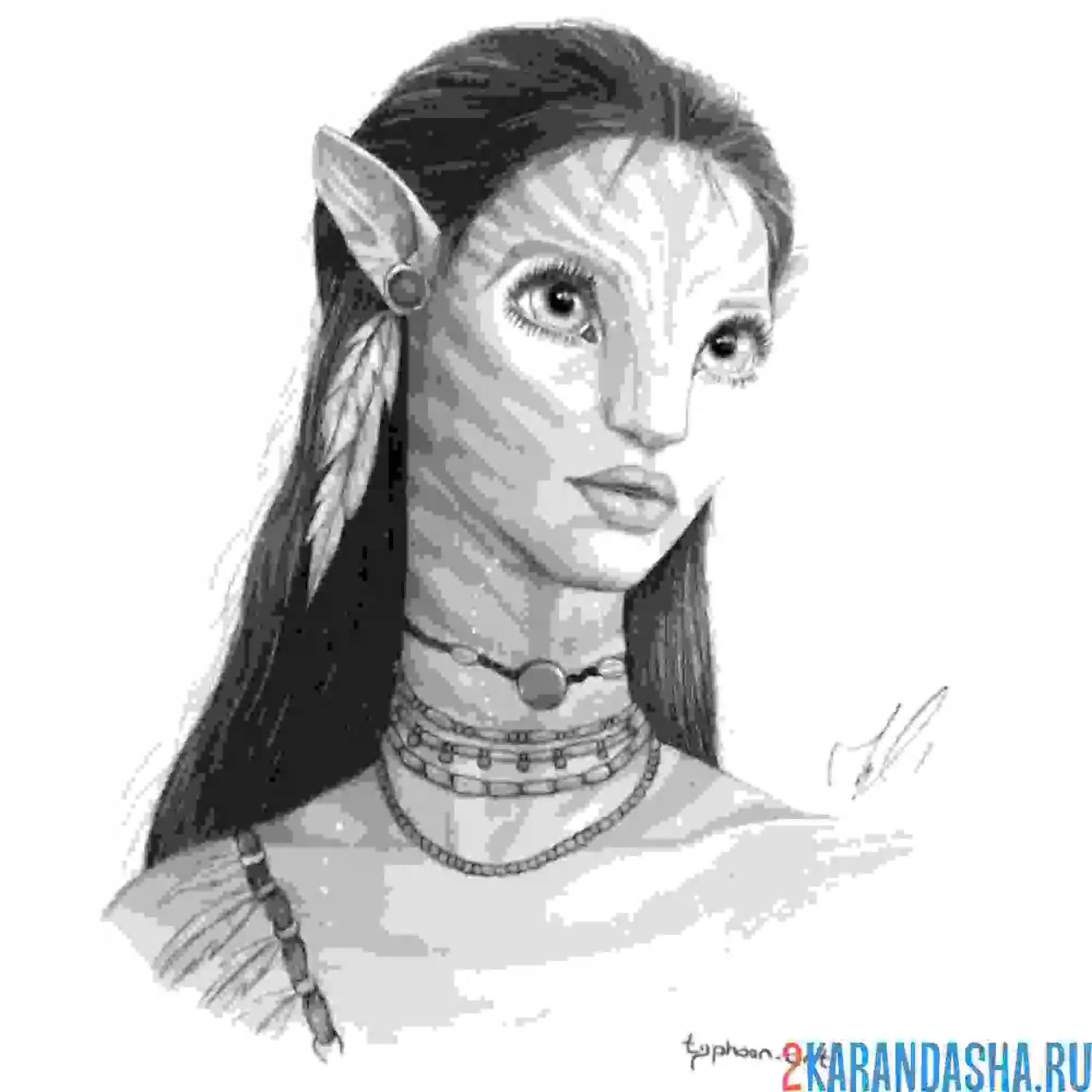 Раскраска нейтири рисунок аватар