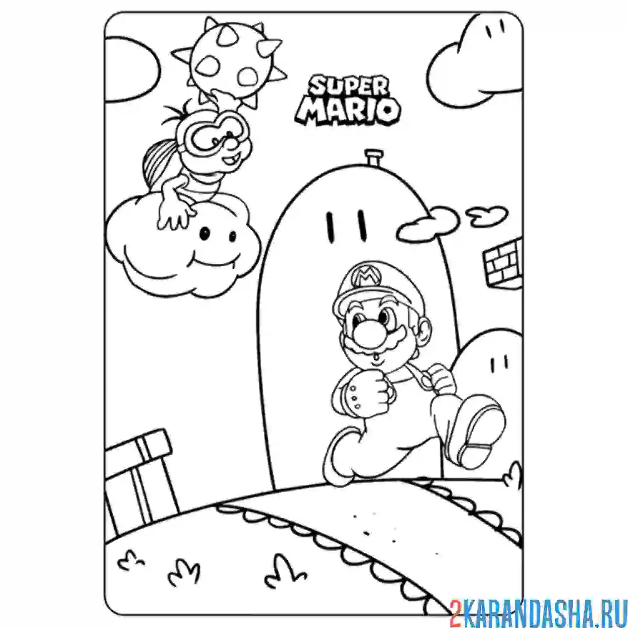 Раскраска марио игра