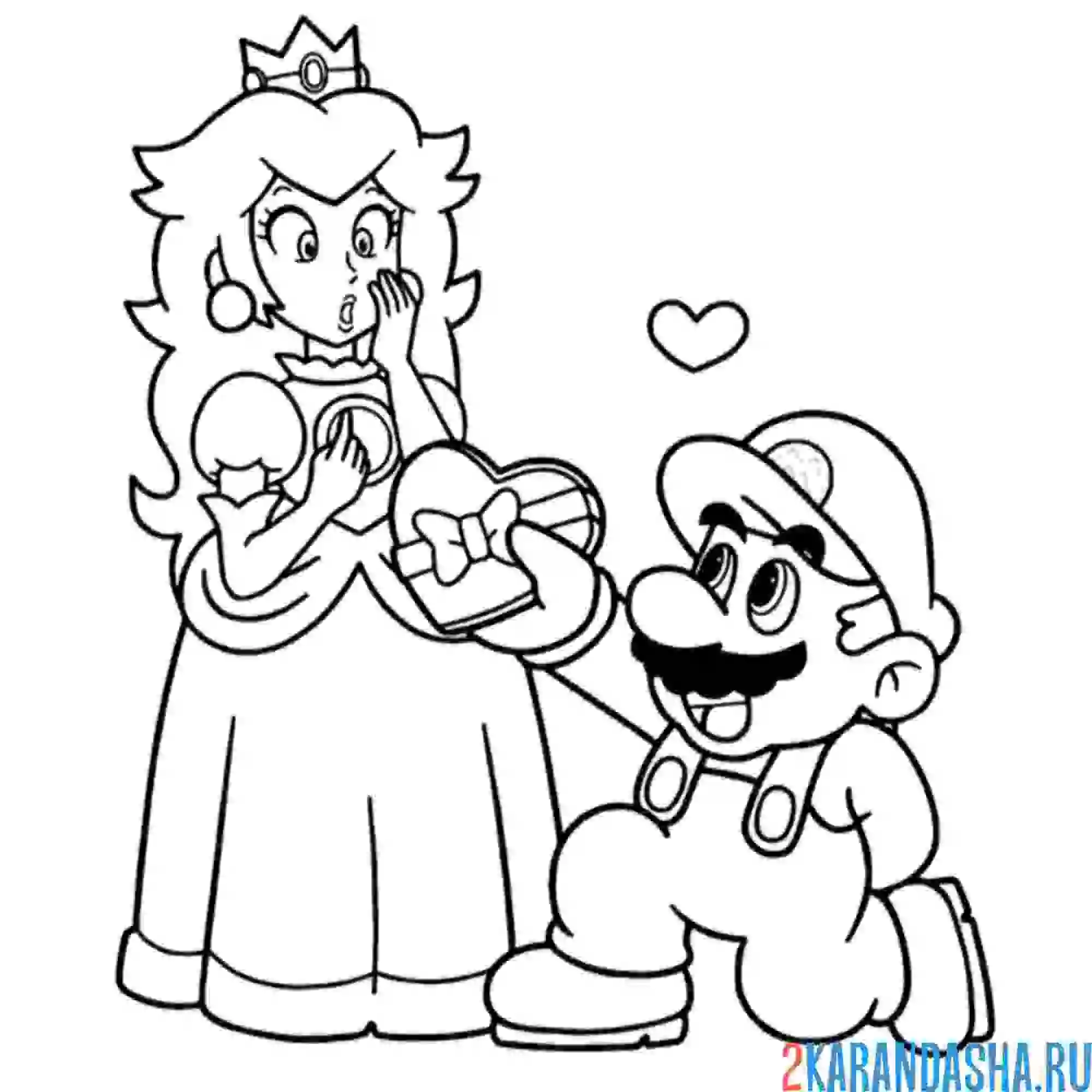 Раскраска марио делает предложение