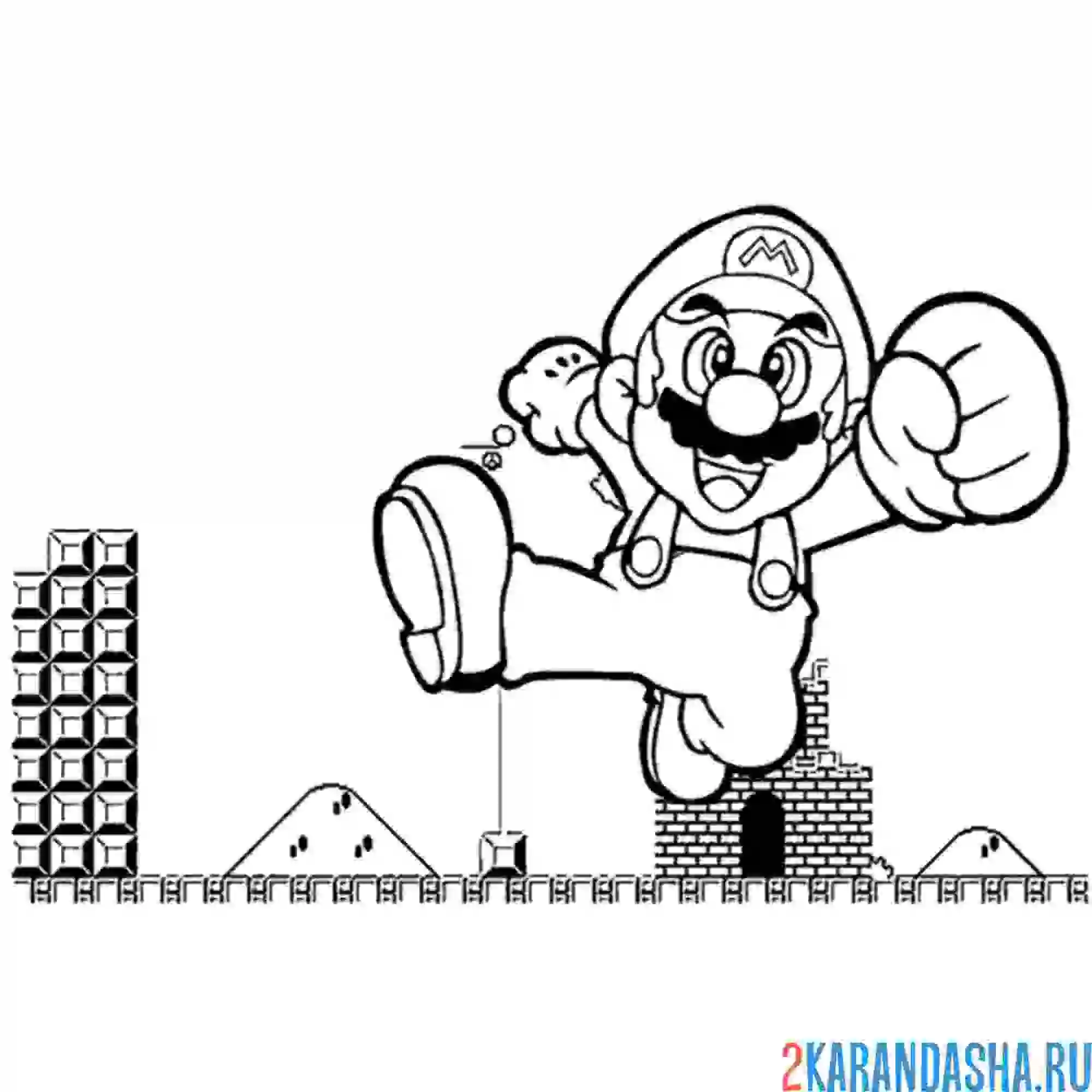 Раскраска игра в марио