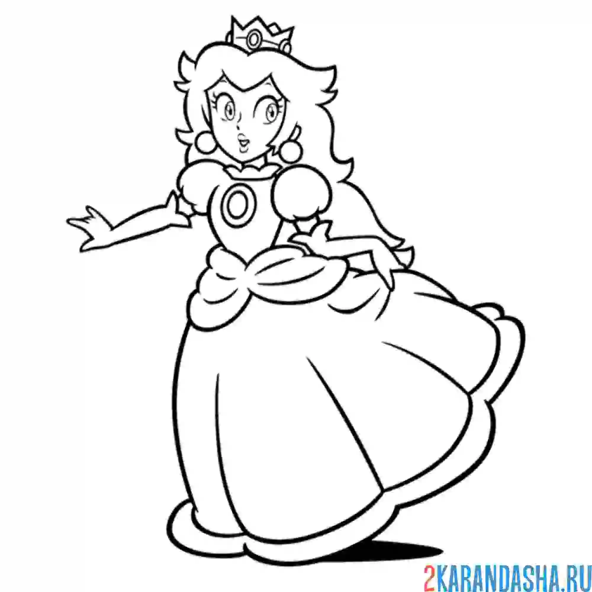 Раскраска принцесса пич
