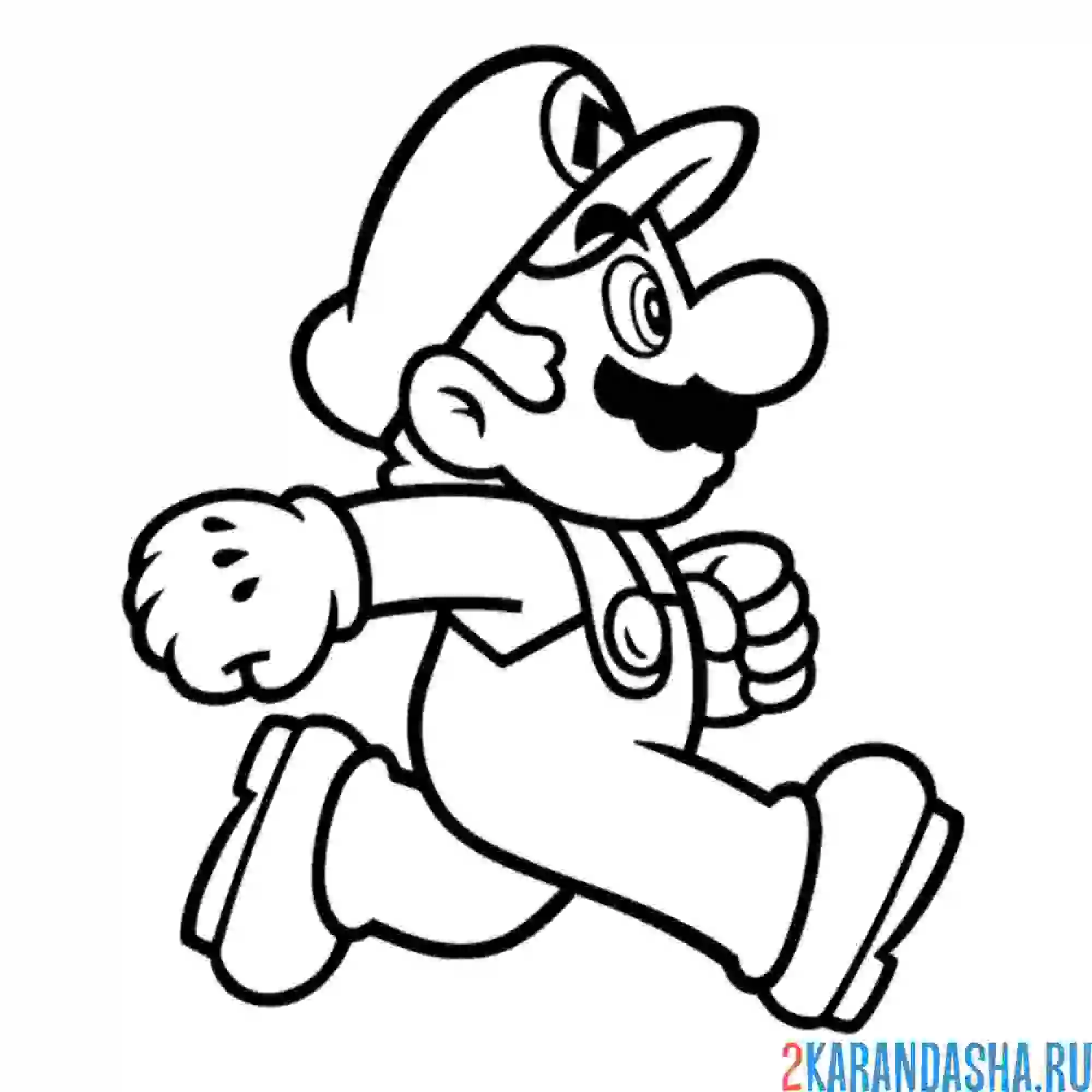 Раскраска марио бежит